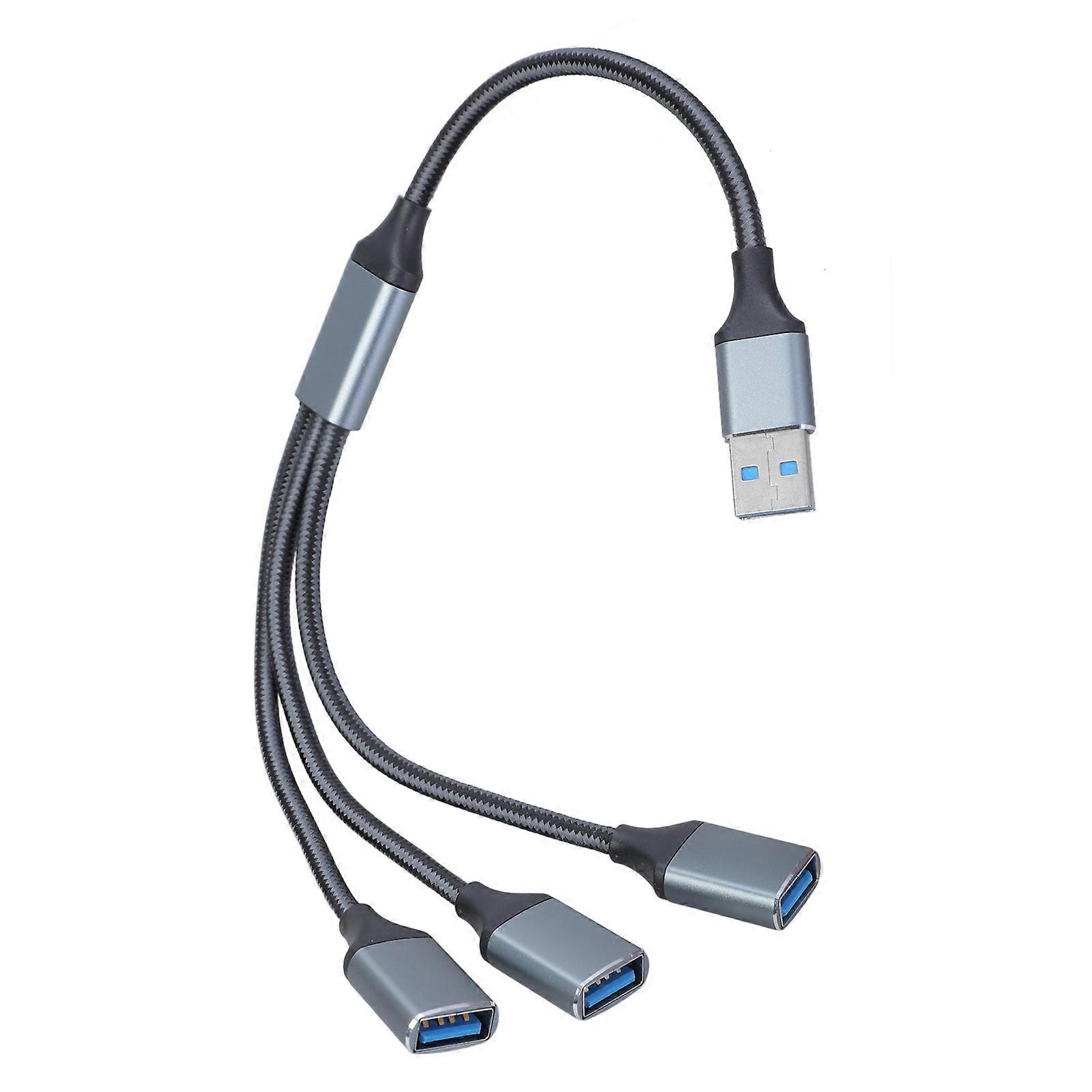 USB Splitter Cable USB2.0 Male to 3 Port Female Multiple USB Port Extender Cable for Data Transfer Power Charging Multicolor