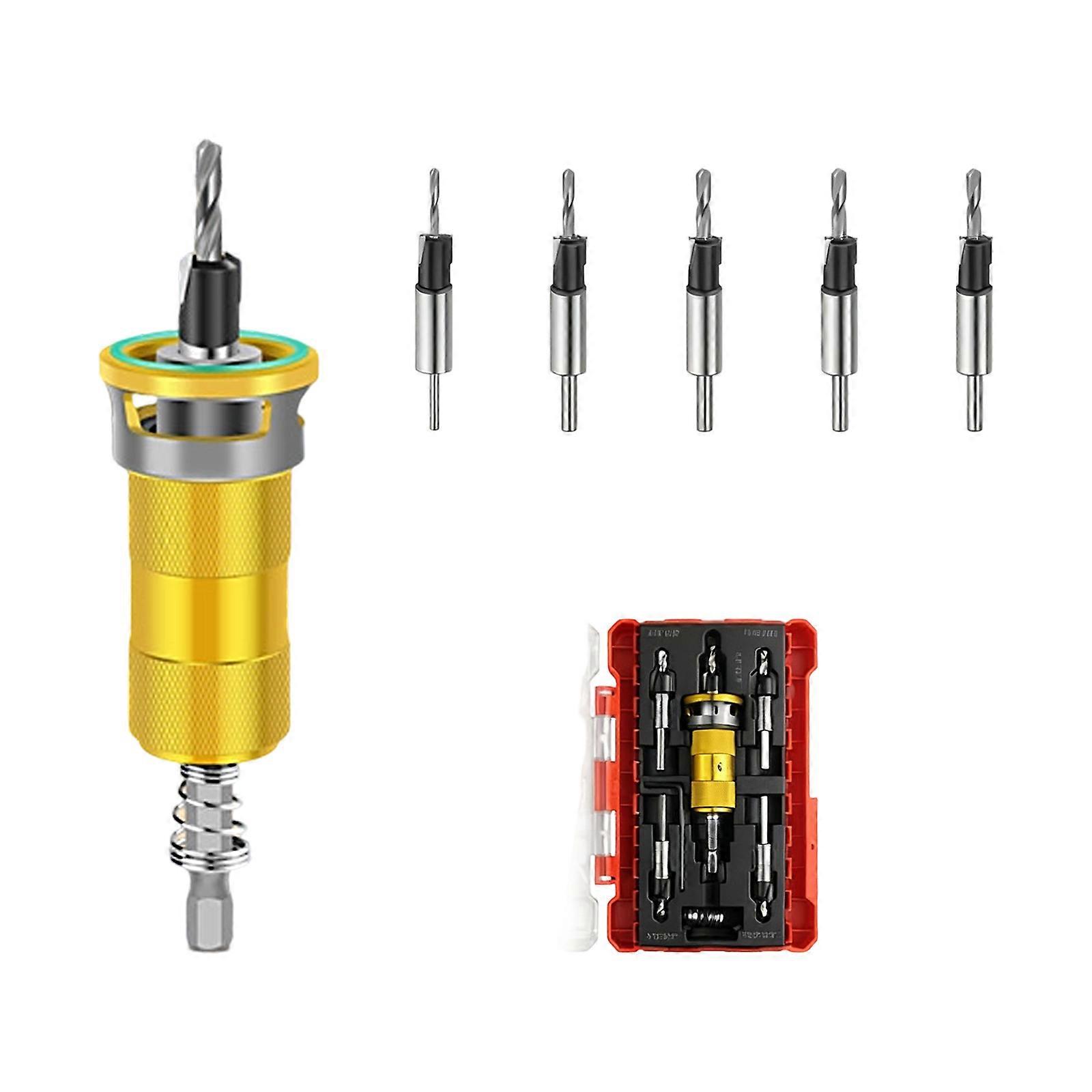 Semi Automatic Hexagonal Shank Woodworking Countersunk Drill Bit Limit Hole Opener Countersunk Drill Bit Woodworking  Gold