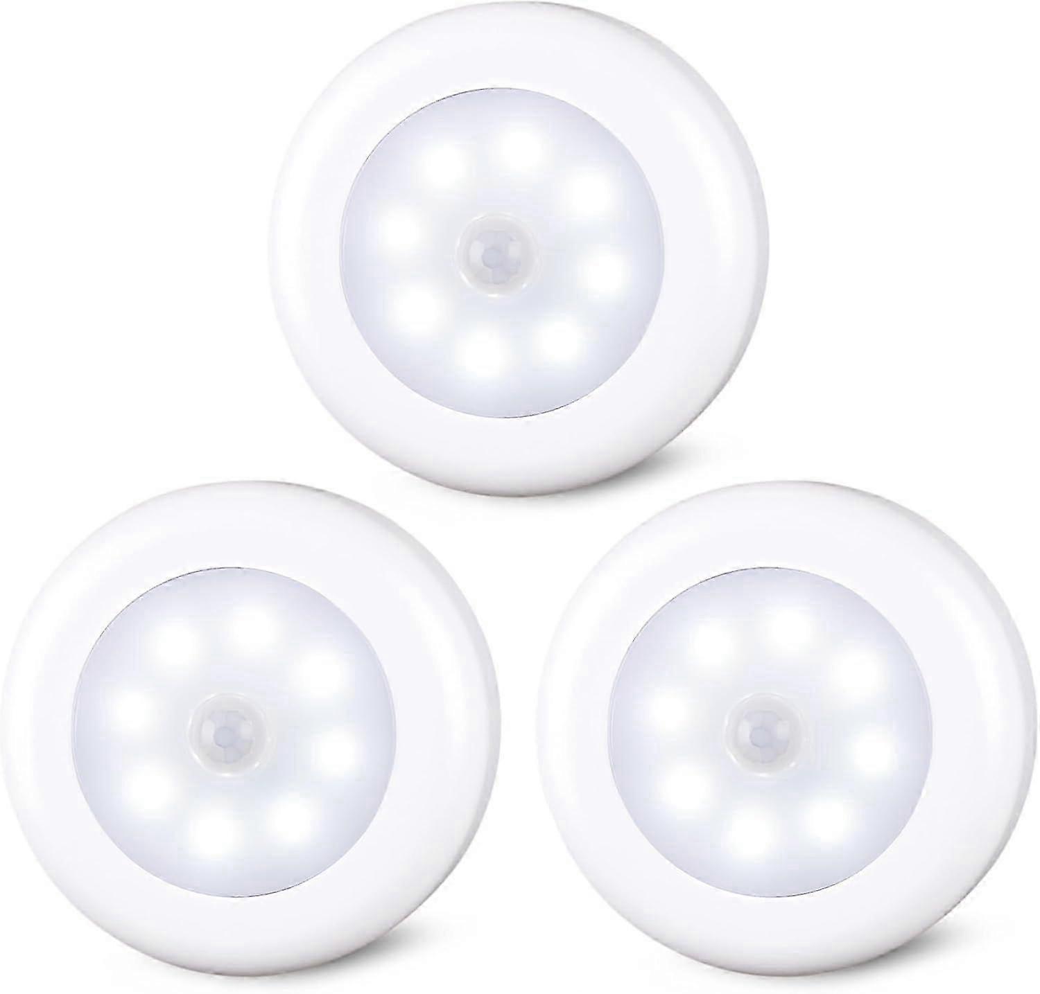 3 Pack 3.1 Motion Sensor Lights Indoor AA Battery Operated, Stick on LED Puck