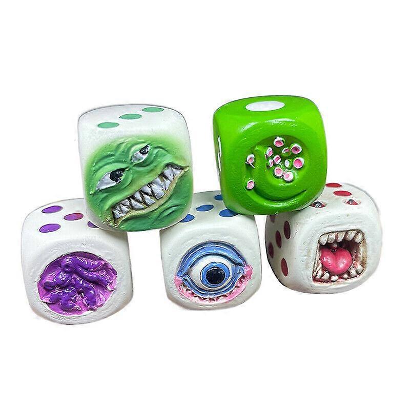 Monster Dice Funy Monster Face Resin Dice Set Halloween Tabletop Game Dice Set