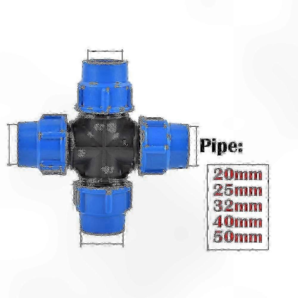 Irrigation Hose Connector for Garden and Farm Use, Compatible with 20/25/32/40/50mm Pipes, Durable PVC PE Material