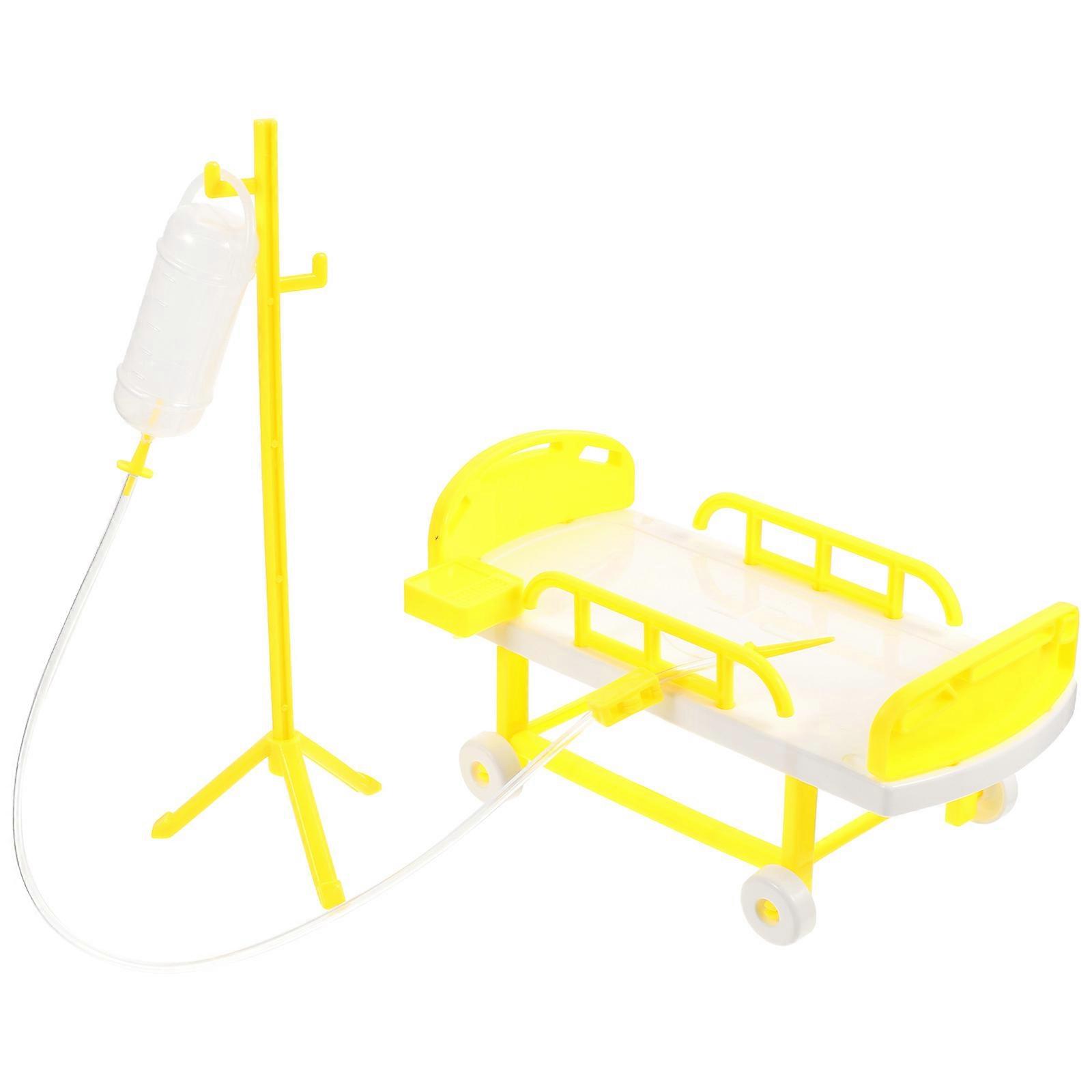 Toy Hospital Bed Drip Set of Simulation Bottle Toy for Indoor Play in Assorted Color with Realistic Design 1 Set