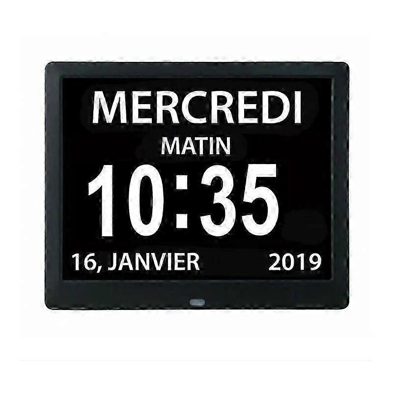 All-In-One 7" Digital Calendar Clock with Date and Time, Alzheimer's Clock for Parents - Black - 20414324mm