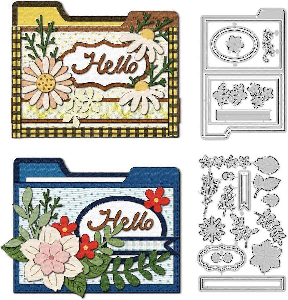 Folder Die Cuts for Card Making Flower 3D File Carbon Steel Frame Die Cuts Albums Cutting Dies Scrapbooking Embossing Template Dies for DIY Gift Party