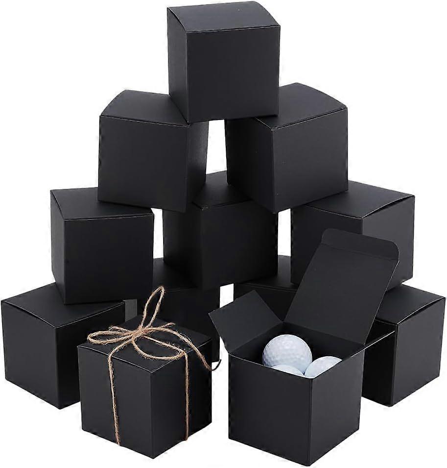 30pcs Black Boxes Gift Boxes 3 inch Square Paper Boxes Foldable Candy Box Small Party Favor Boxes Little Gift Packaging Paper Boxes for Proposal Craft