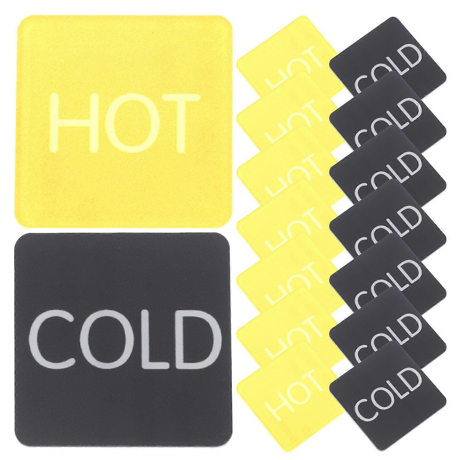 10 Pairs Hot Cold Water Label Square Stickers Made Of Acrylic For Hotel Use And Home Use Applications
