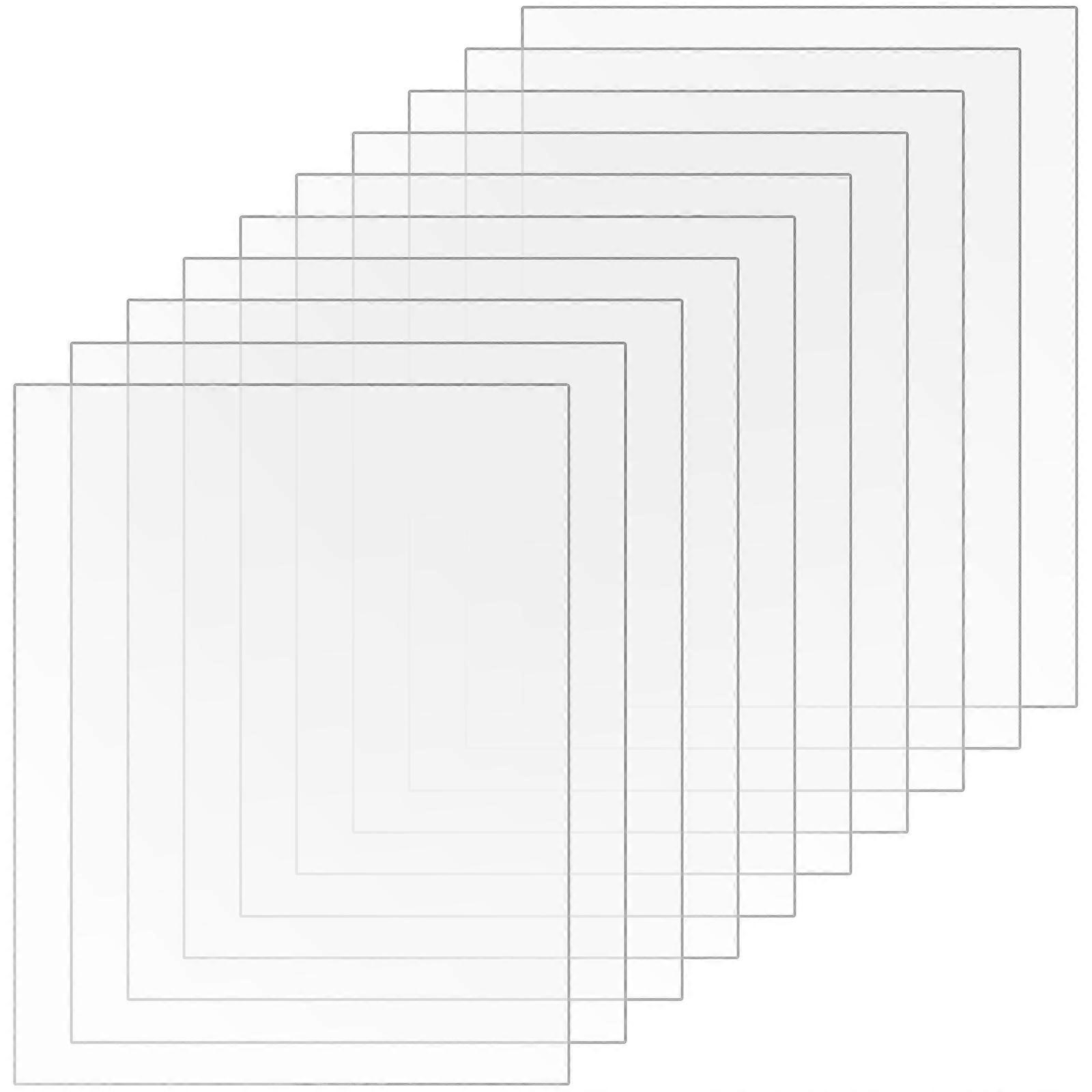 Plastic Sheet For Diy Projects Painting Supplies Rectangular Shape Clear Transparency 29.70X21.00X0.10CM 10Pack