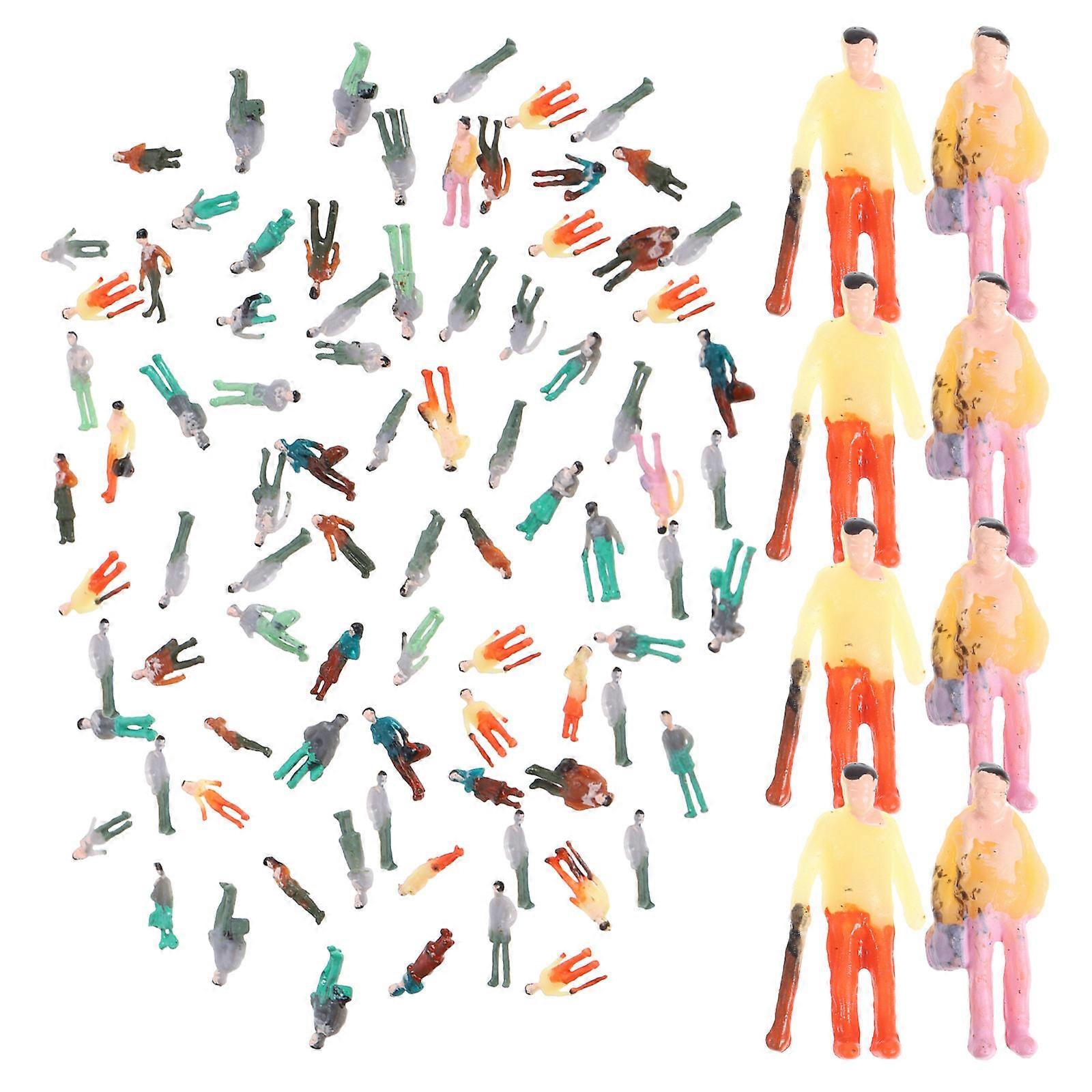 100pcs Multicolor Painted Molds People Figures N Scale