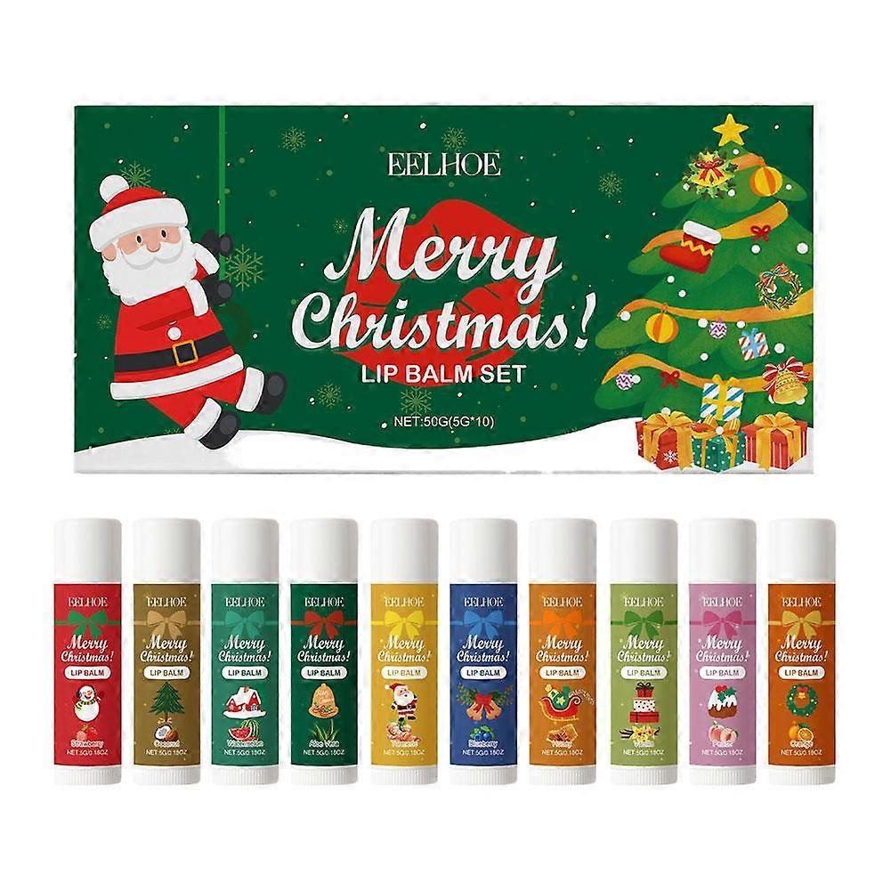 10-Piece Hydrating Lip Balm Set with Natural Berry Extract for Soft Smooth Lips