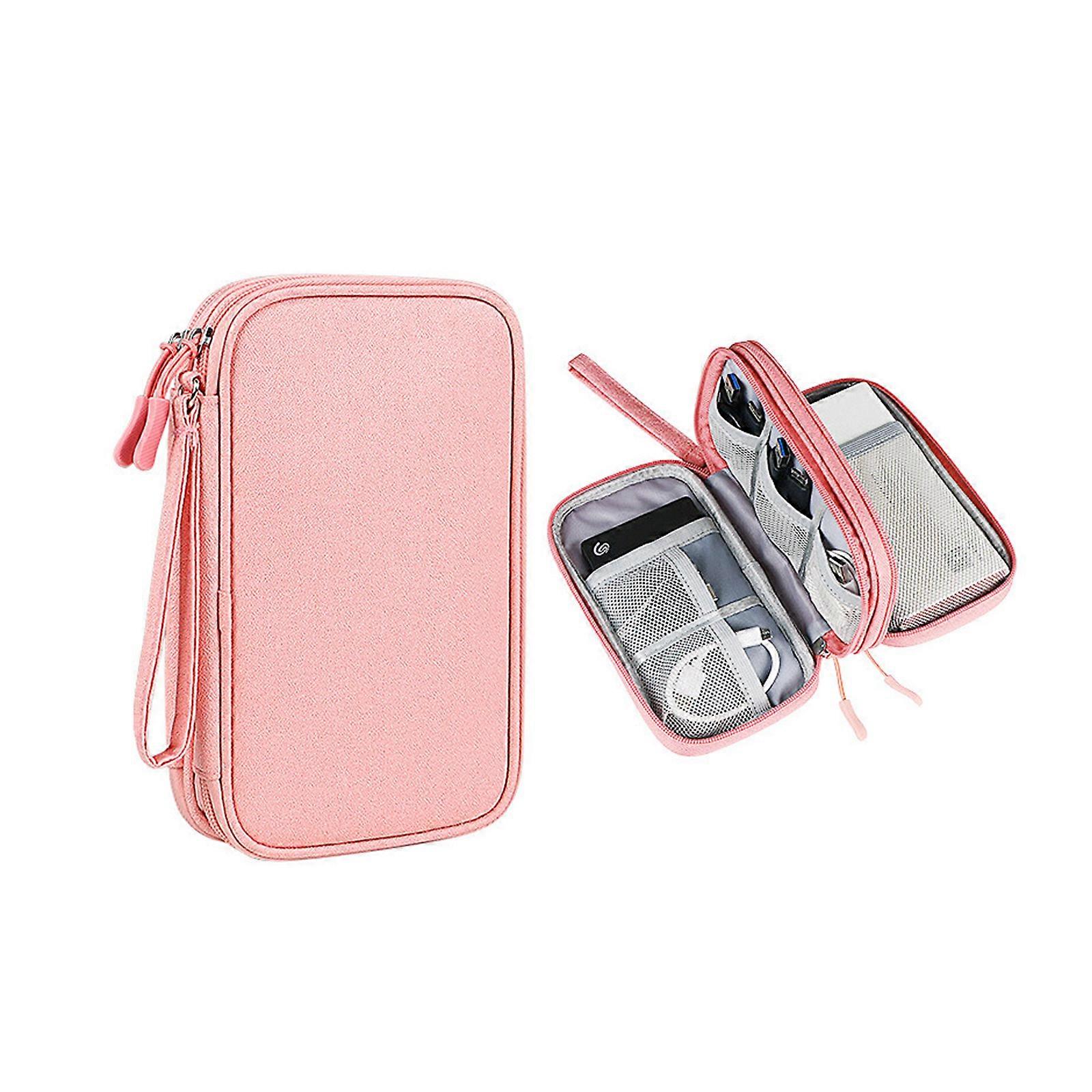 Digital Accessories Storage Bag Dual-Layer Portable Hard Drive Case for Cables and USBs