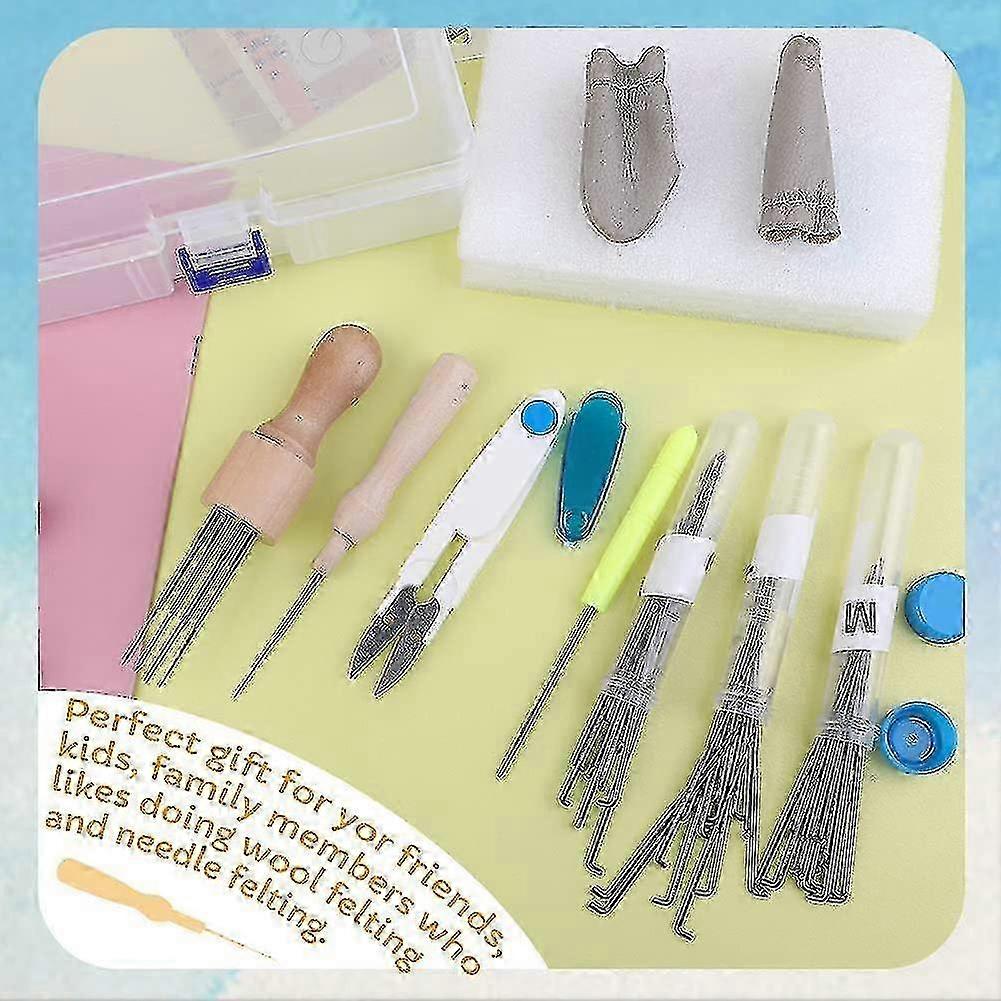 72 Pcs Felting Needles Kit, 3 Sizes Wool Felt Needles, Felting Tool Felting Needle With Mat Scissors Finger Protectors