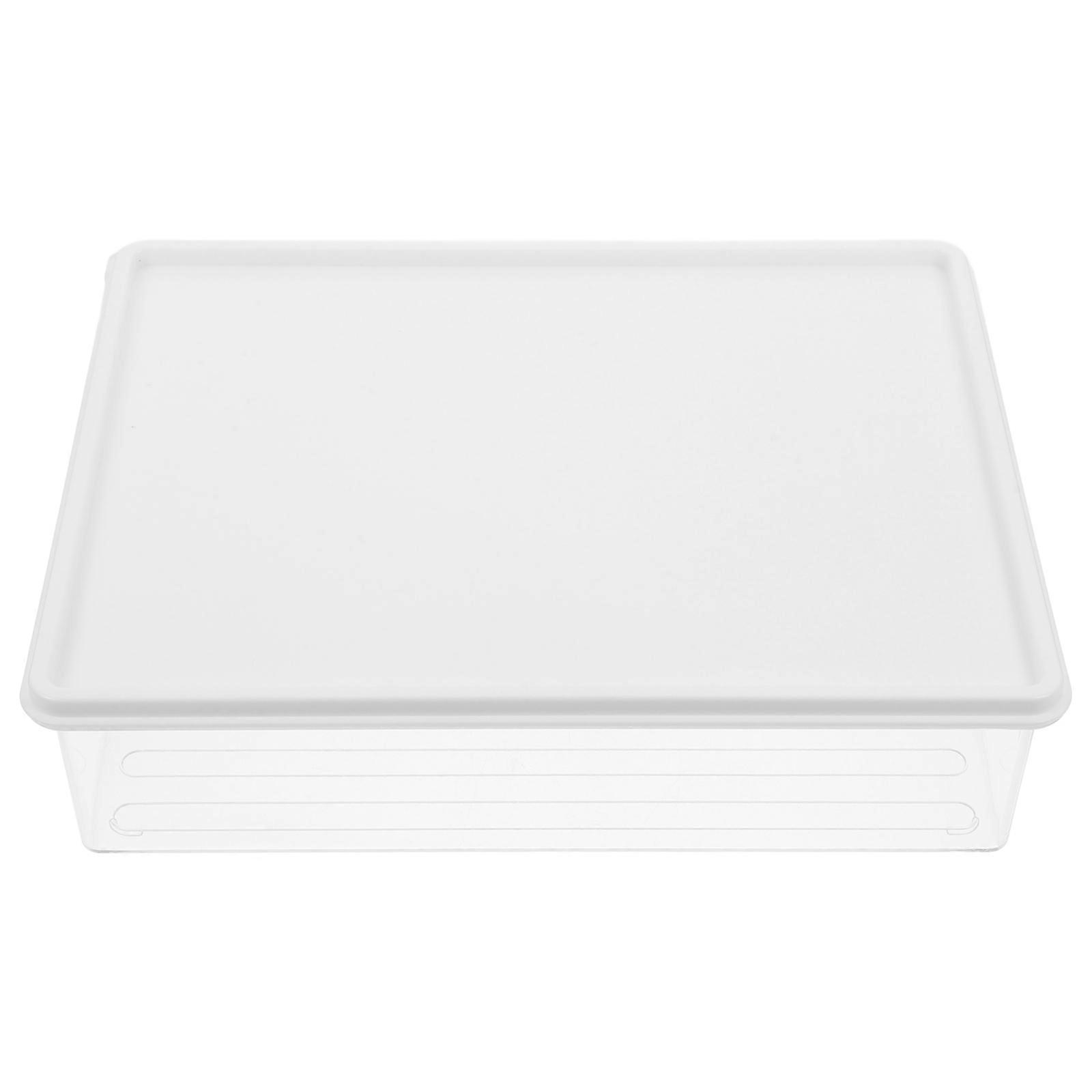 Food Storage Container Featuring Stackable Design Transparent Ice Bin With Lid For Freezer Organization 1Pack