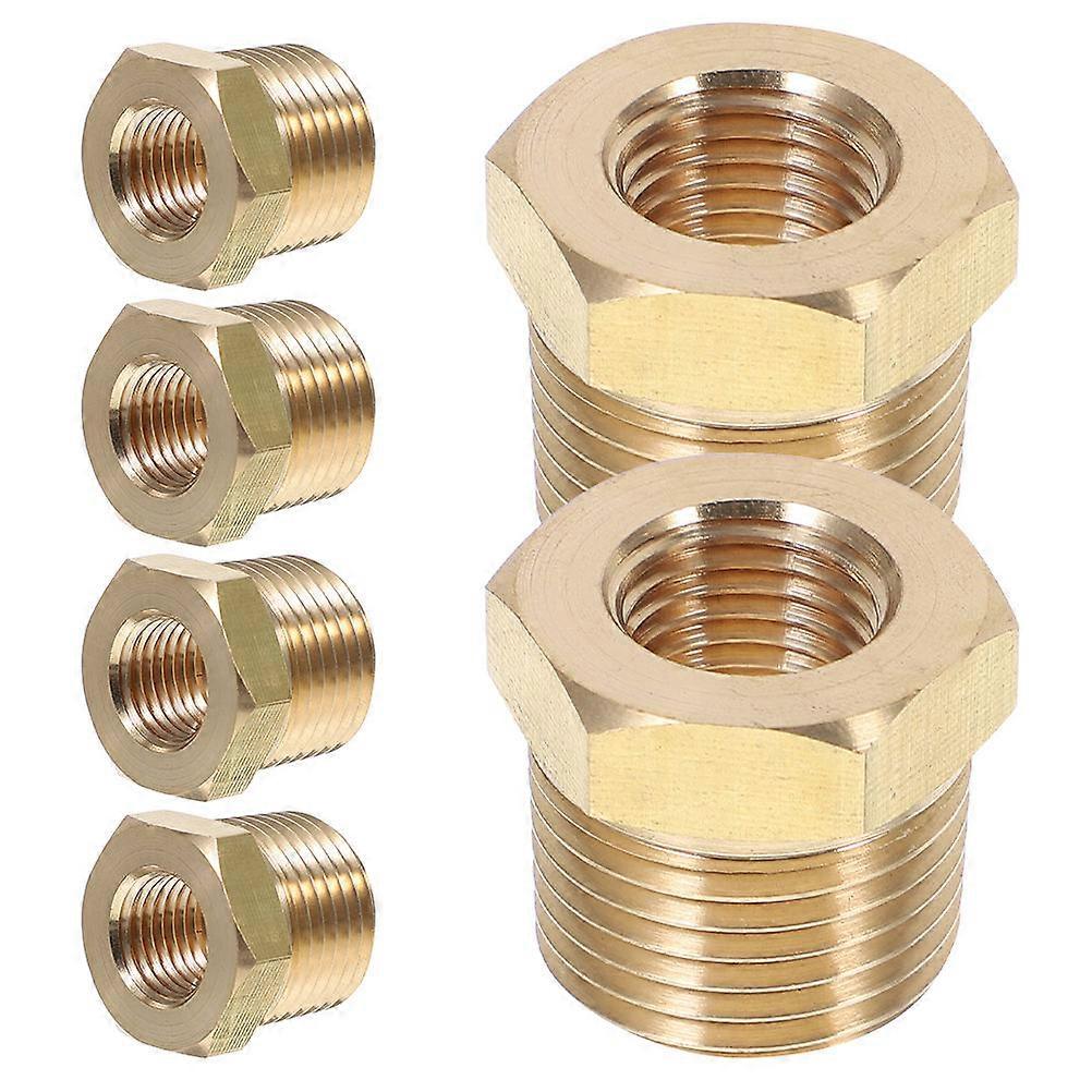 Reducer Hose Bushing Copper Adapter Threaded Pipe Fitting 6Pcs for Water Systems