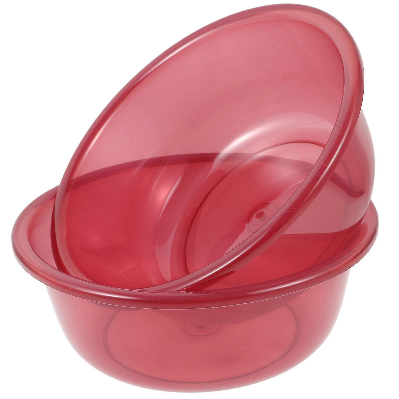 Multi-Use Plastic Wash Basin for Face Cleaning 2Pcs Rosy Color Kitchen Basins