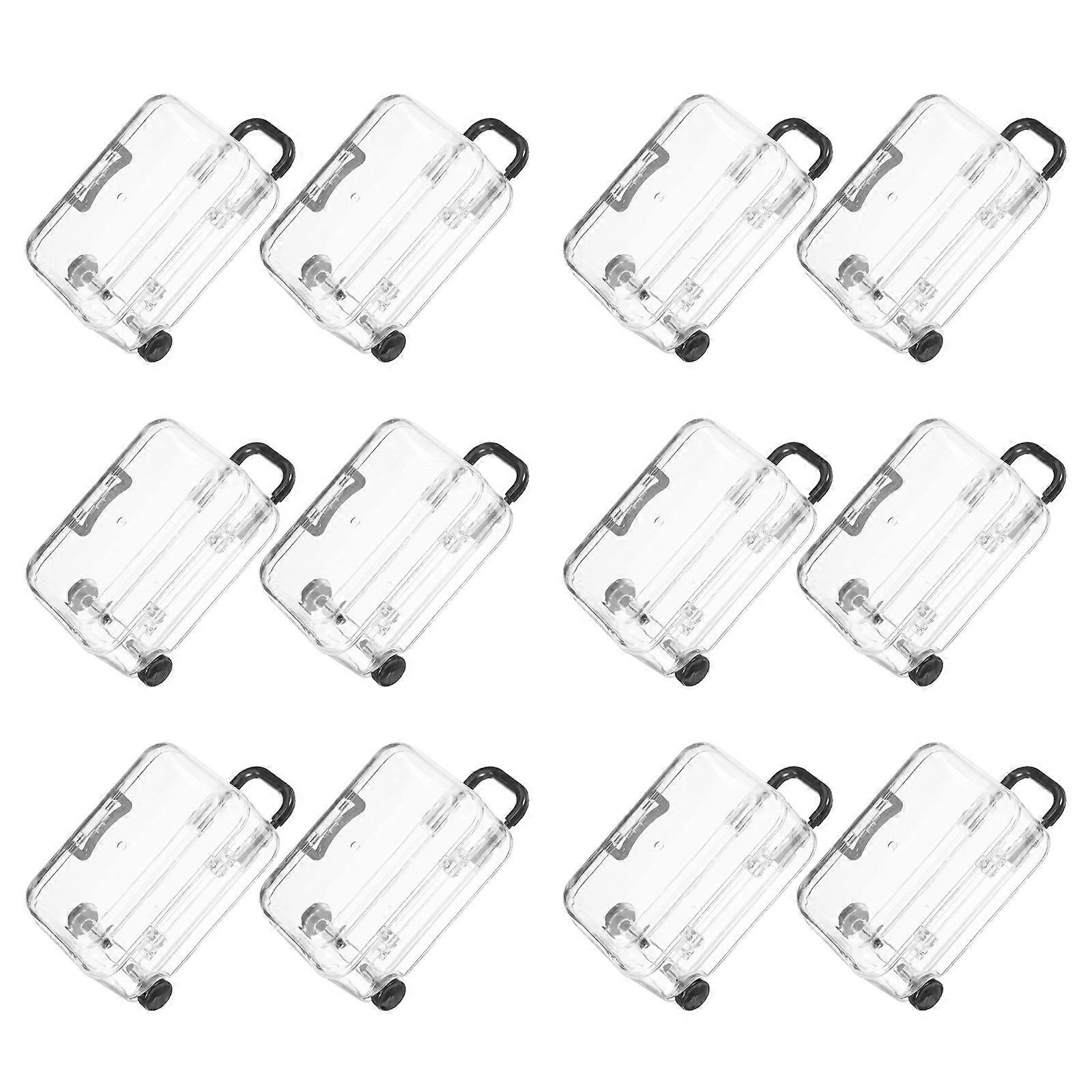 Black Mini Plastic Suitcase Candy Box for Storage Use 12Pcs Pack