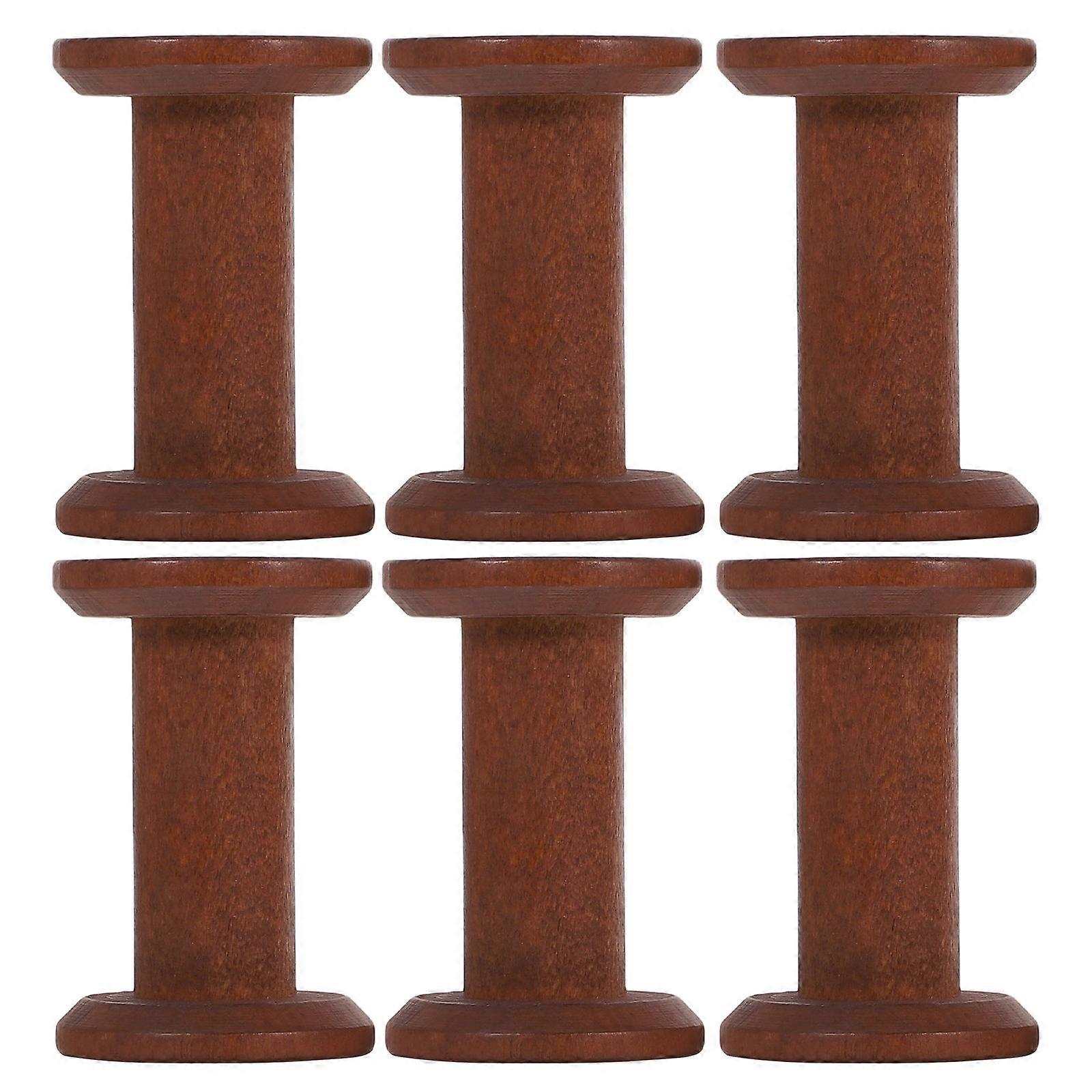 Wooden Thread Holders for Yarn Storage with 6Pcs Sewing Spools