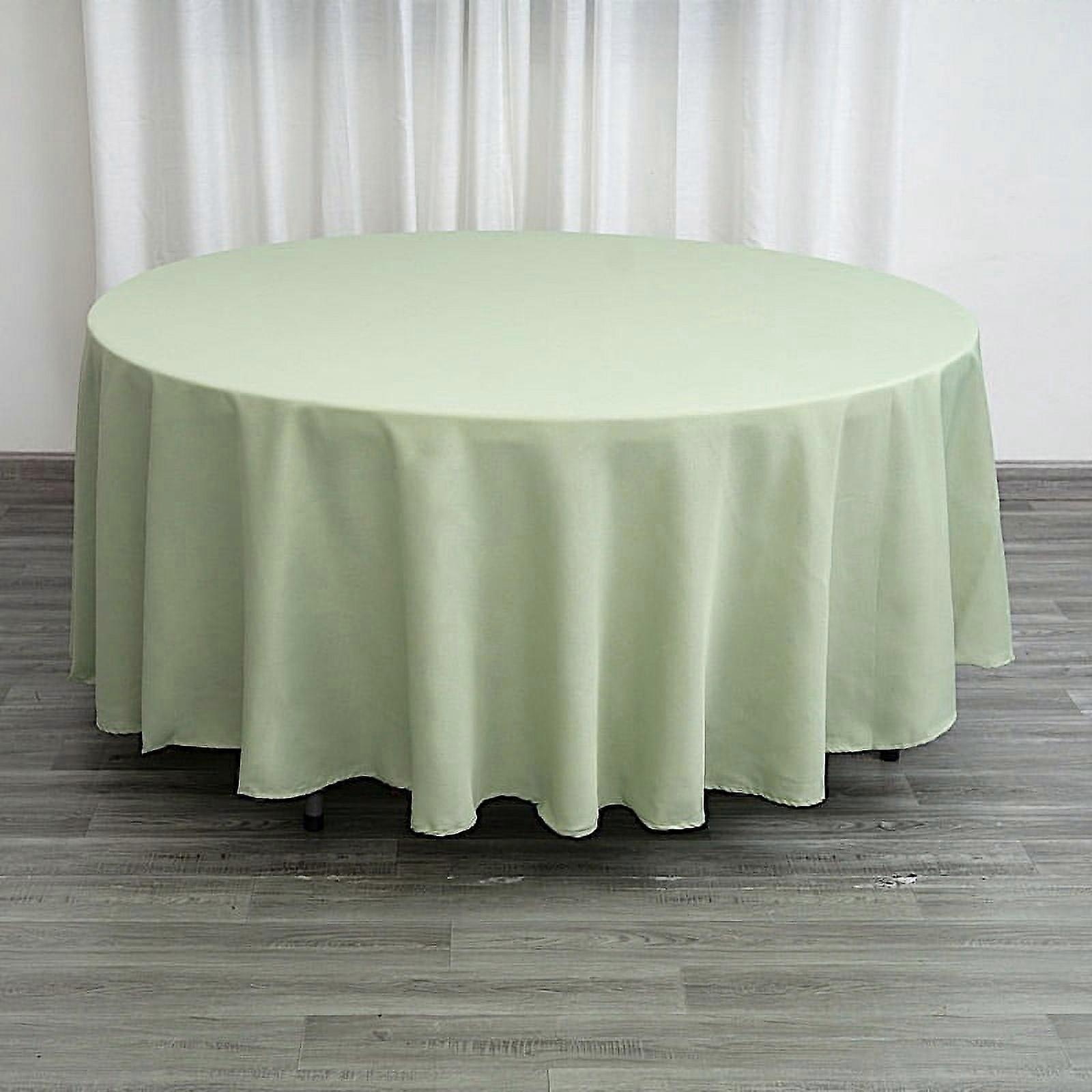 BalsaCircle 108" Round Polyester Tablecloth Wedding Table Linens Sage Green