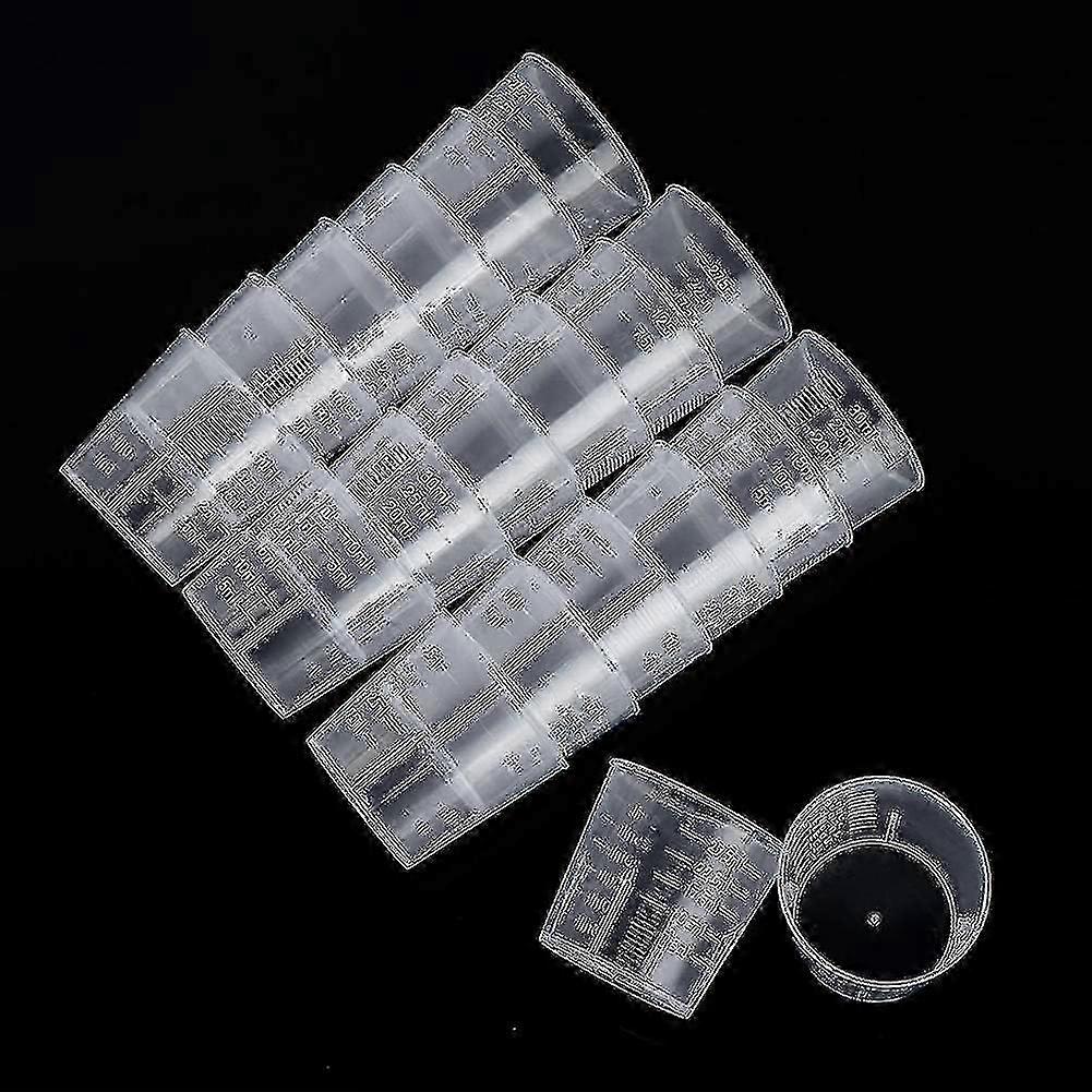 Measuring Cups with Scale, 100 Pcs 30ml Small Plastic Cups with Caps compatible with Lab and Kitchen Use