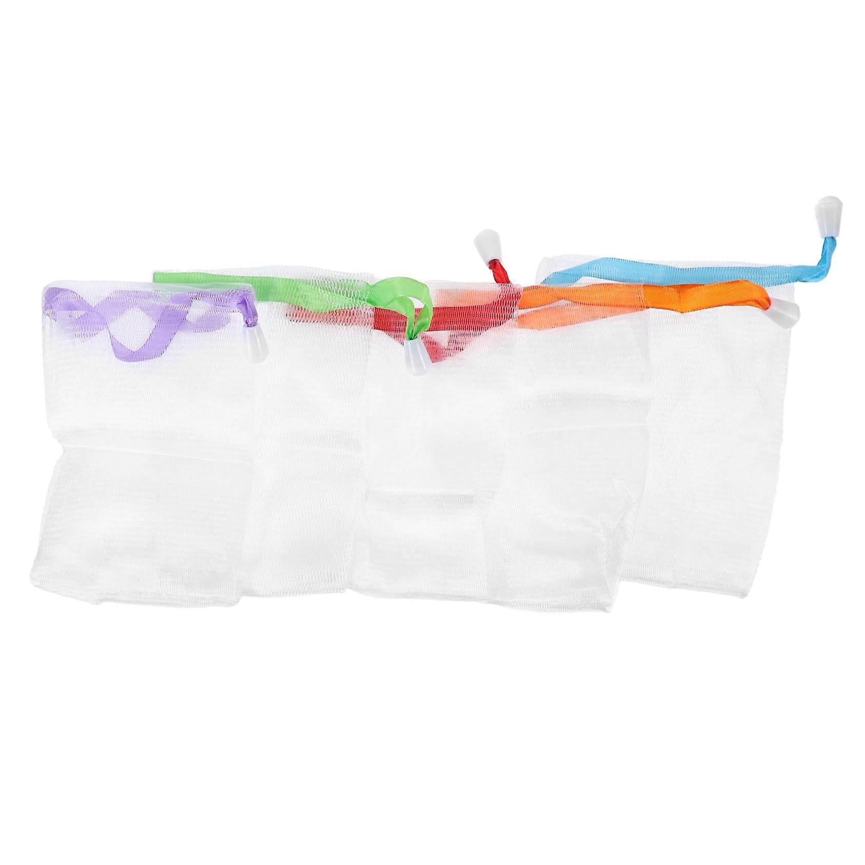 10Pcs Soap Foaming Net Exfoliating Pouch with Drawstring for Shower and Facial Cleansing