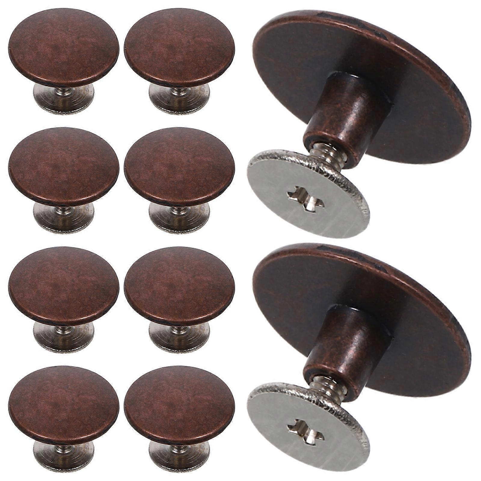 Red Bronze Round Rivets for Crafting 10Sets Zinc Alloy Decorative Screw Rivets