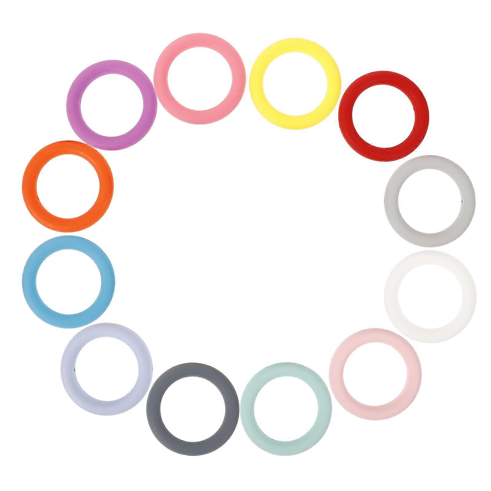 Assorted Color Silicone Circle for DIY Keychain O Ring 12Pcs