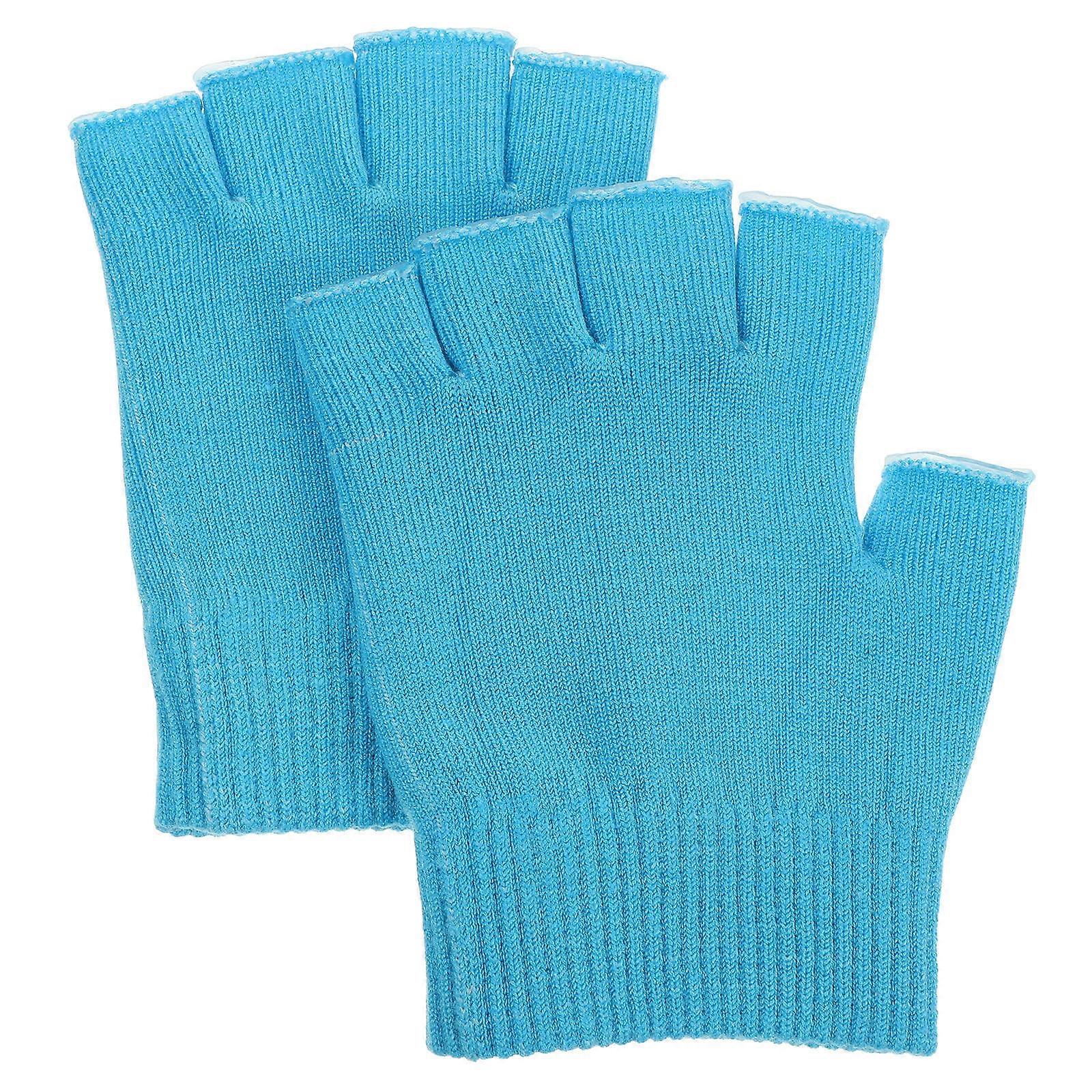 Touchscreen Care Gloves with Gel Lining for Moisturizing 1Pair Sky-Blue Reusable