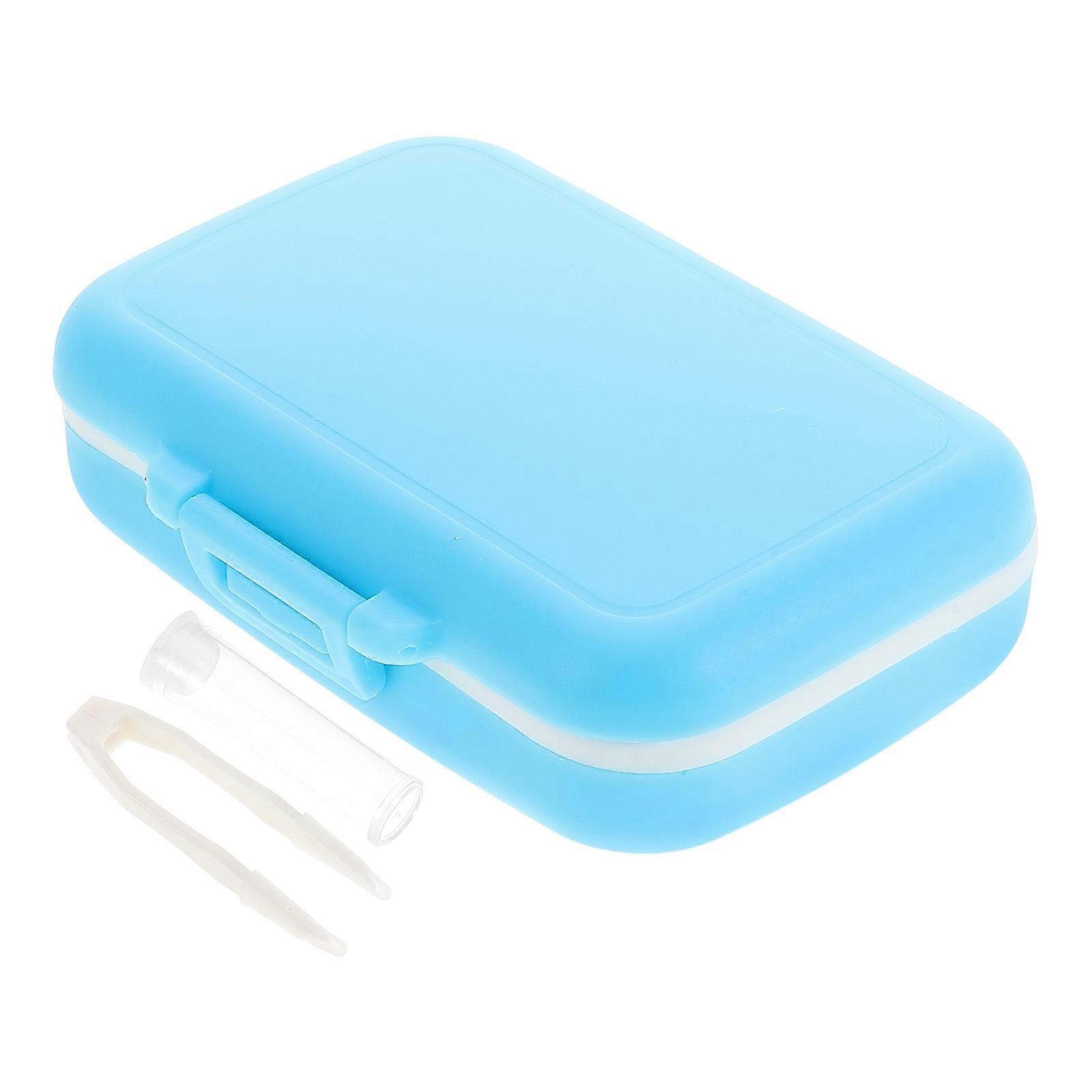 Baby Keepsake Box for Tooth Organizing Made of Durable Blue Plastic