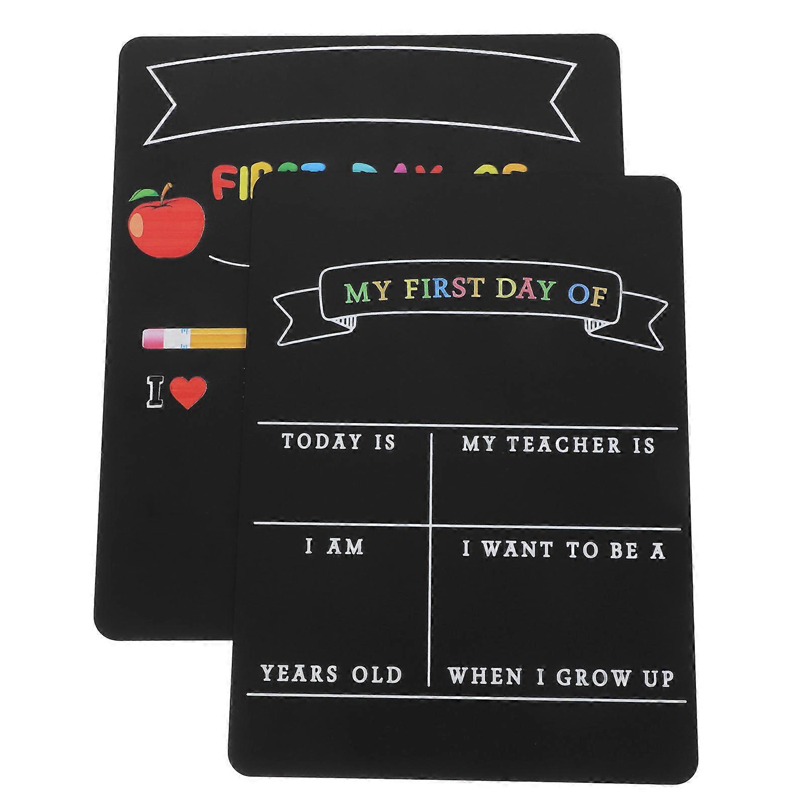 Back to School Board for Preschool Use 2Pcs Double Sided Reusable Chalkboard