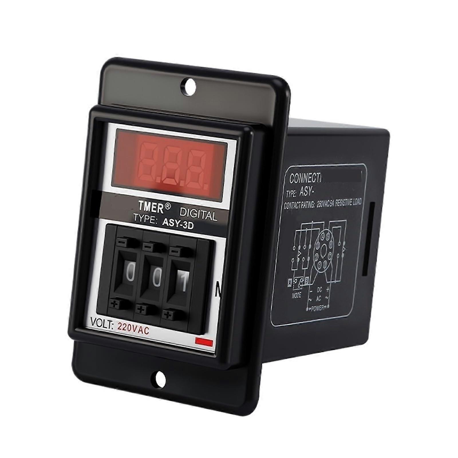 Digital Time Relay with Power Failure Memory, Programmable AC Delay Timer for Industrial Equipment