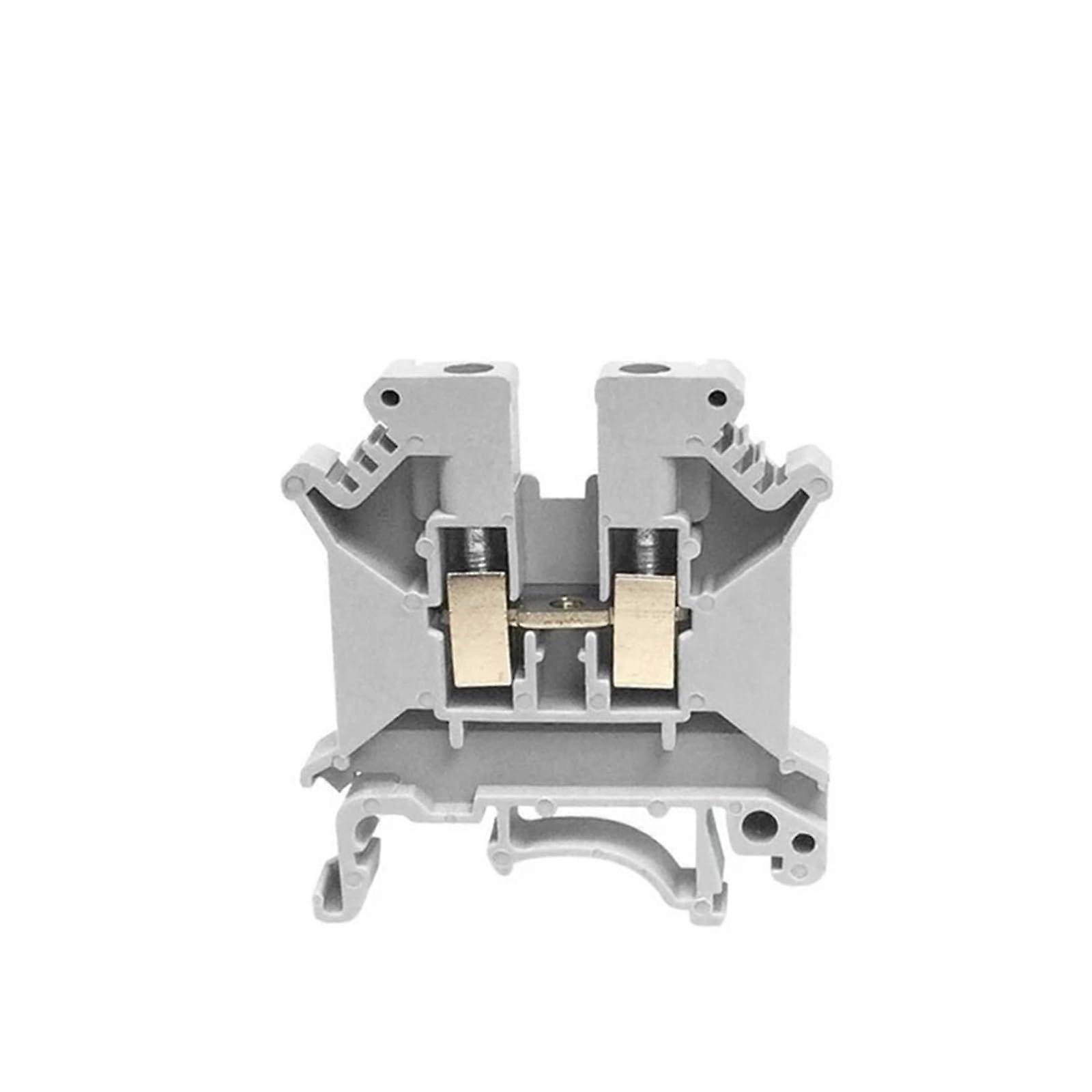 UK5N Gray Wire Terminal Blocks 10 Pieces Universal Lug Plate DIN Rail Mounted Brass