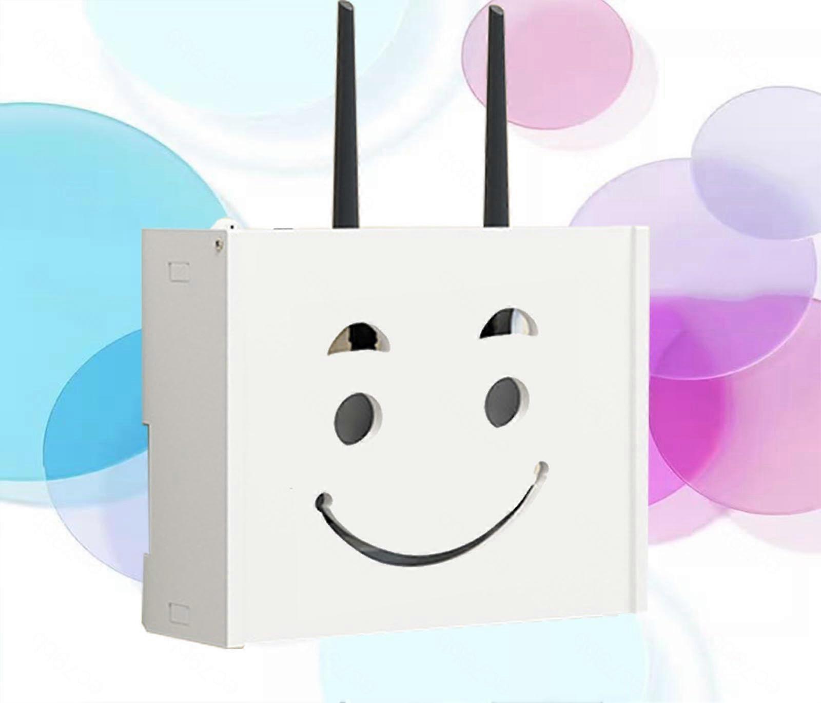 WiFi Router Storage Box Wooden Wall Mounted Shelf with Cable Management and Ventilated Design 22x20x8.5cm