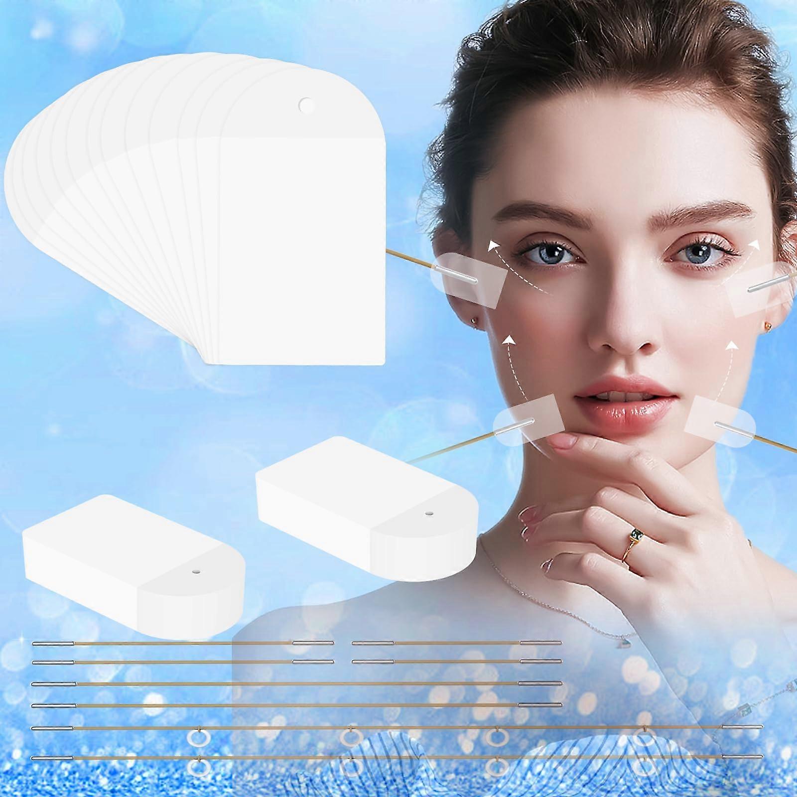 Face Lift Tape Invisible 100Pcs with 8 Strings for Instant V Shape Lift, Waterproof and Adjustable