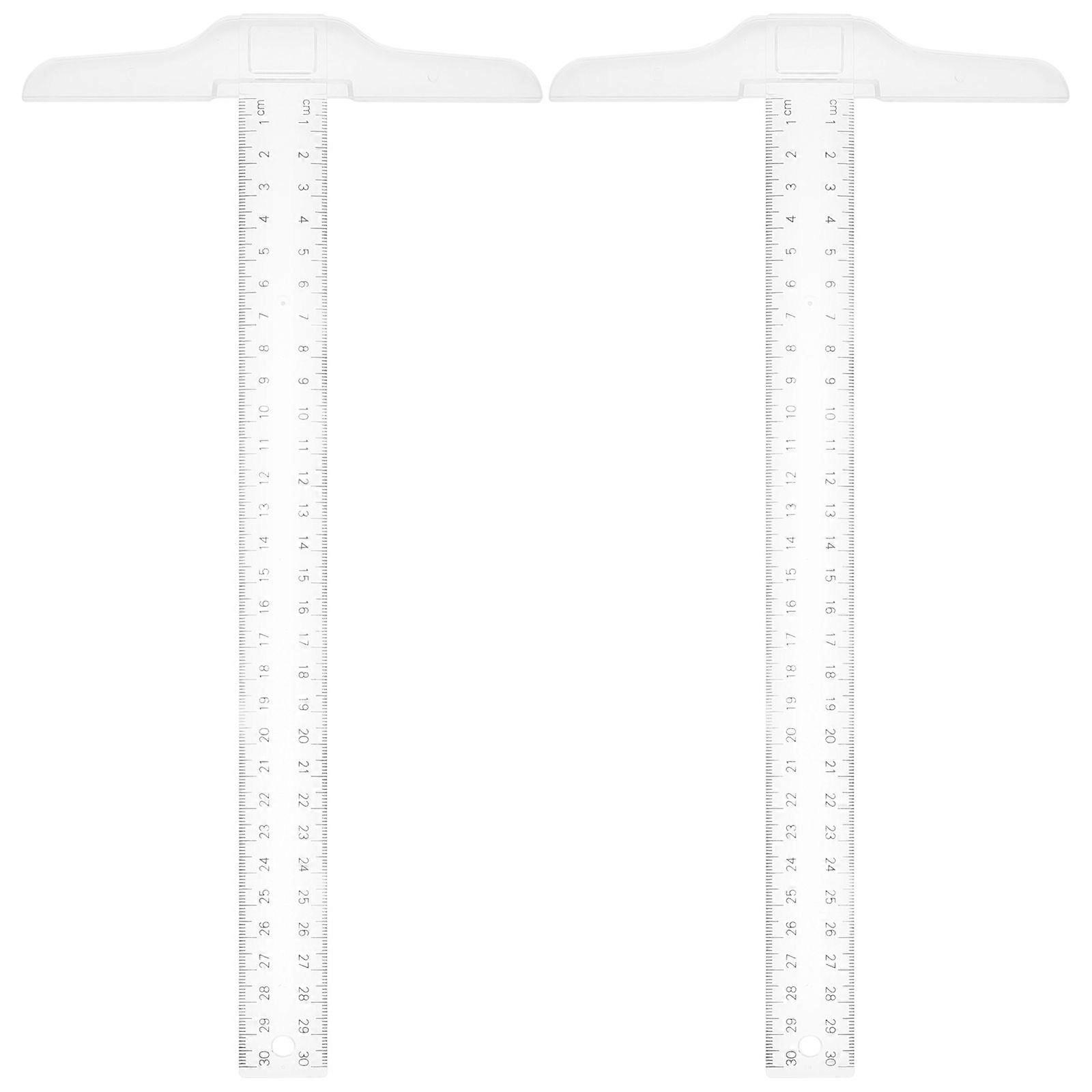 2pcs T Square Ruler Plastic Drafting T Square Versatile Measurement Square Ruler for Handcrafts