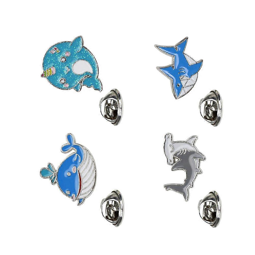Brooch Shark Creative Animal Brooch 4Pcs Accessories