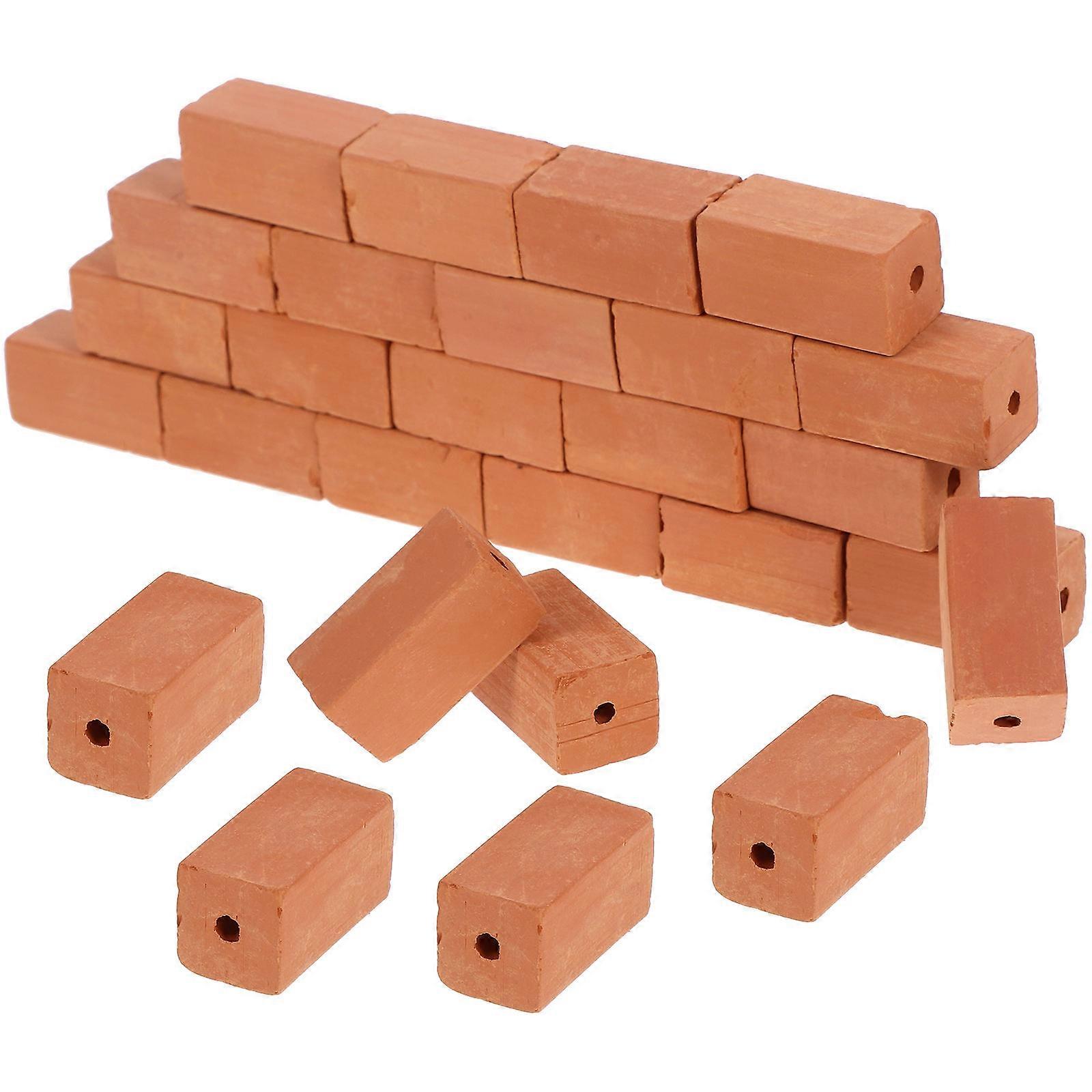 Mini Bricks Ceramic Miniature Bricks for Decor 30Pcs DIY Craft Set