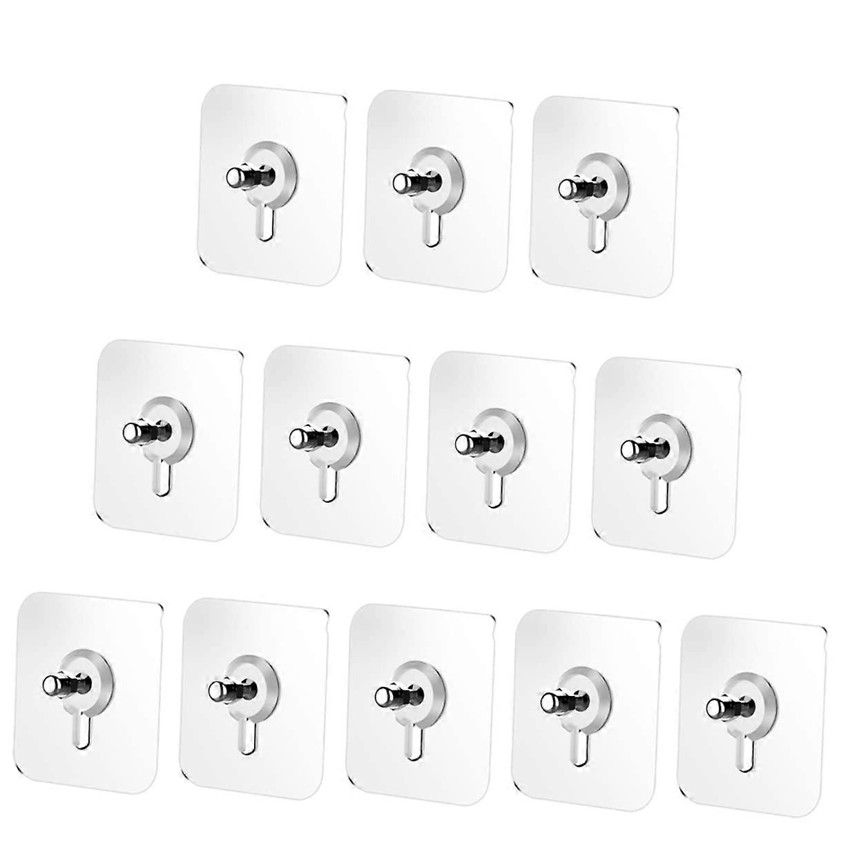 20pcs Adhesive Wall Hooks Strong Self Adhesive Screw Hooks for Tile Bathroom No Drill