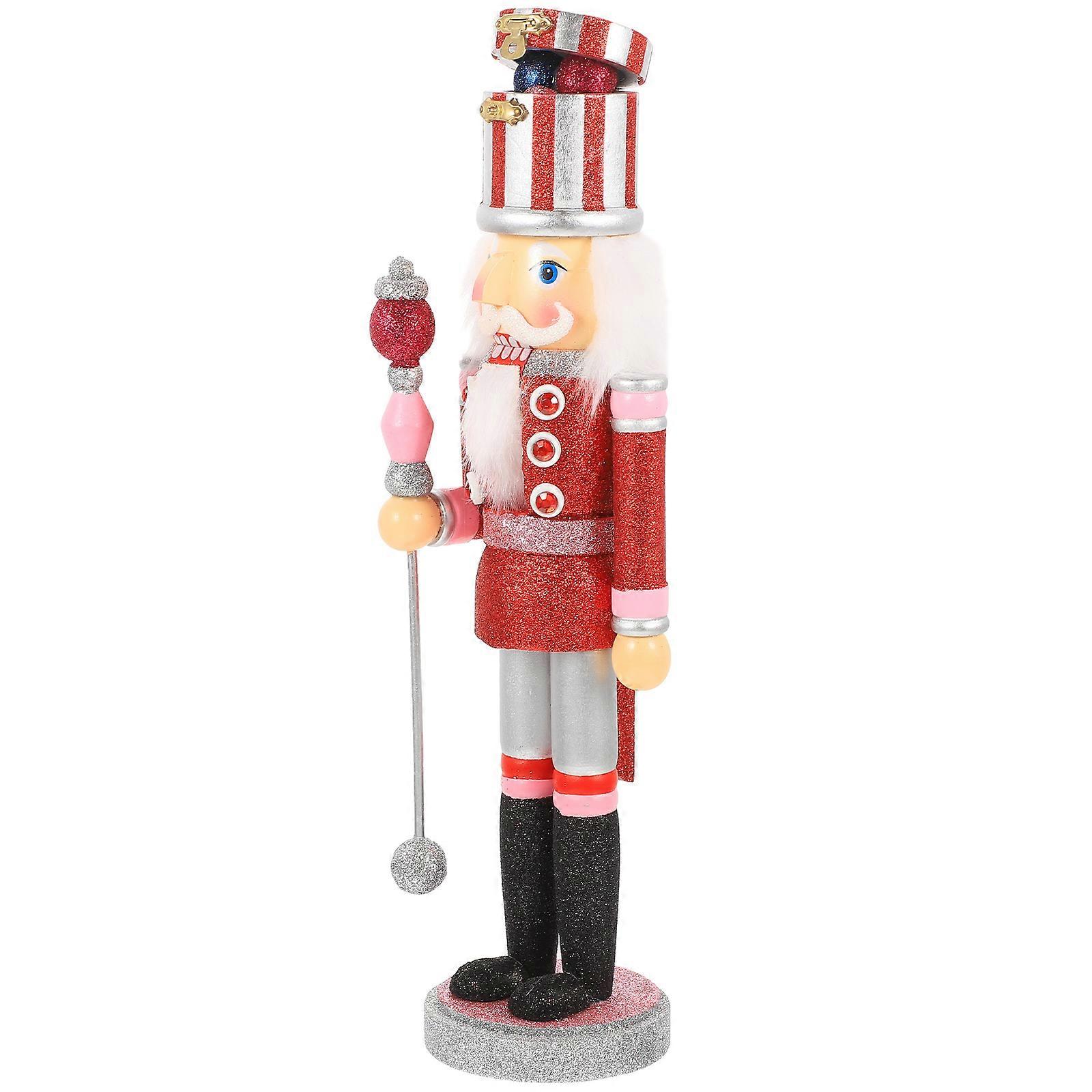 Christmas Nutcracker Figure Wooden Nutcracker Puppet Decoration for Kids Playing