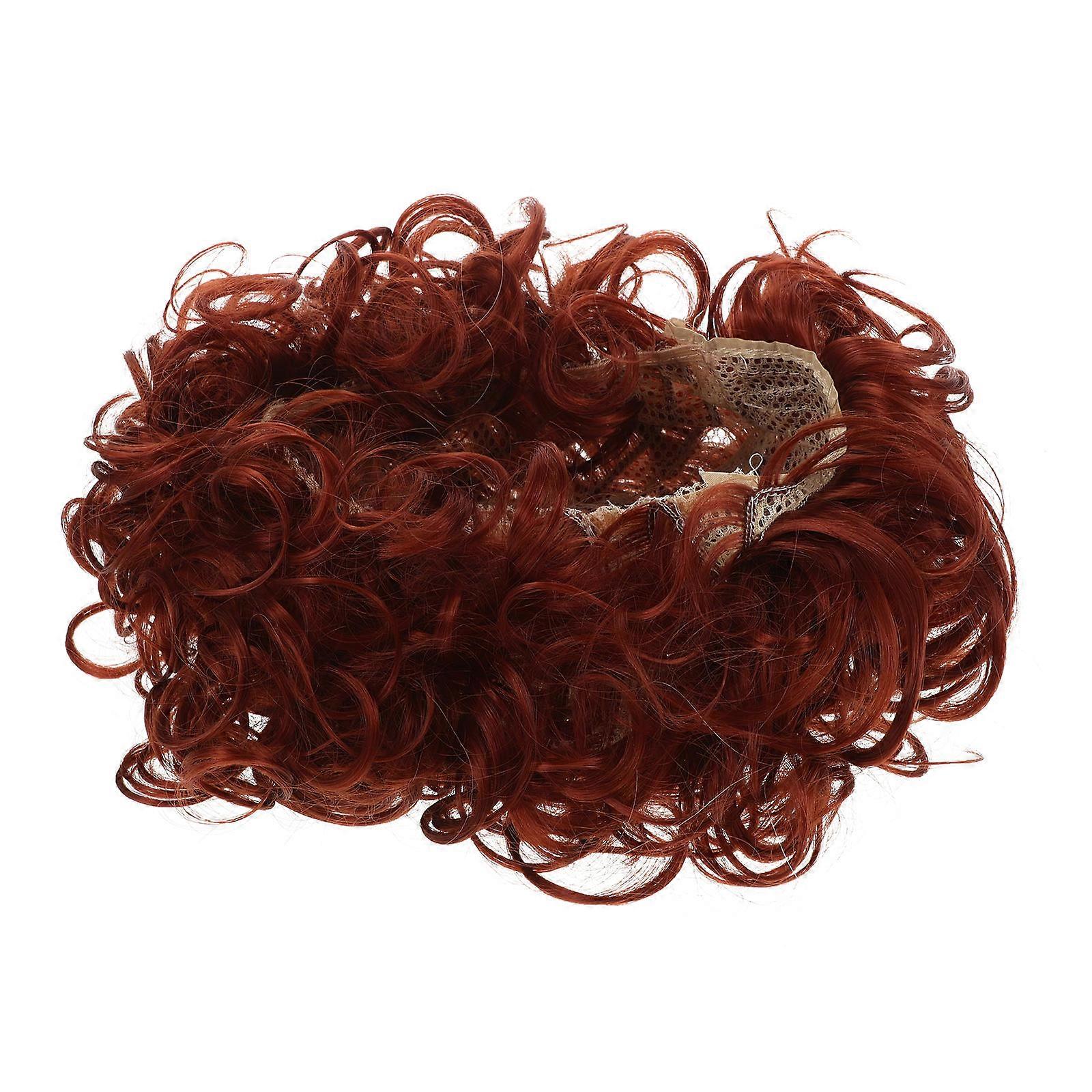 Punk Style Explosion Head Wig for Decoration Brown Curly Afro Wig