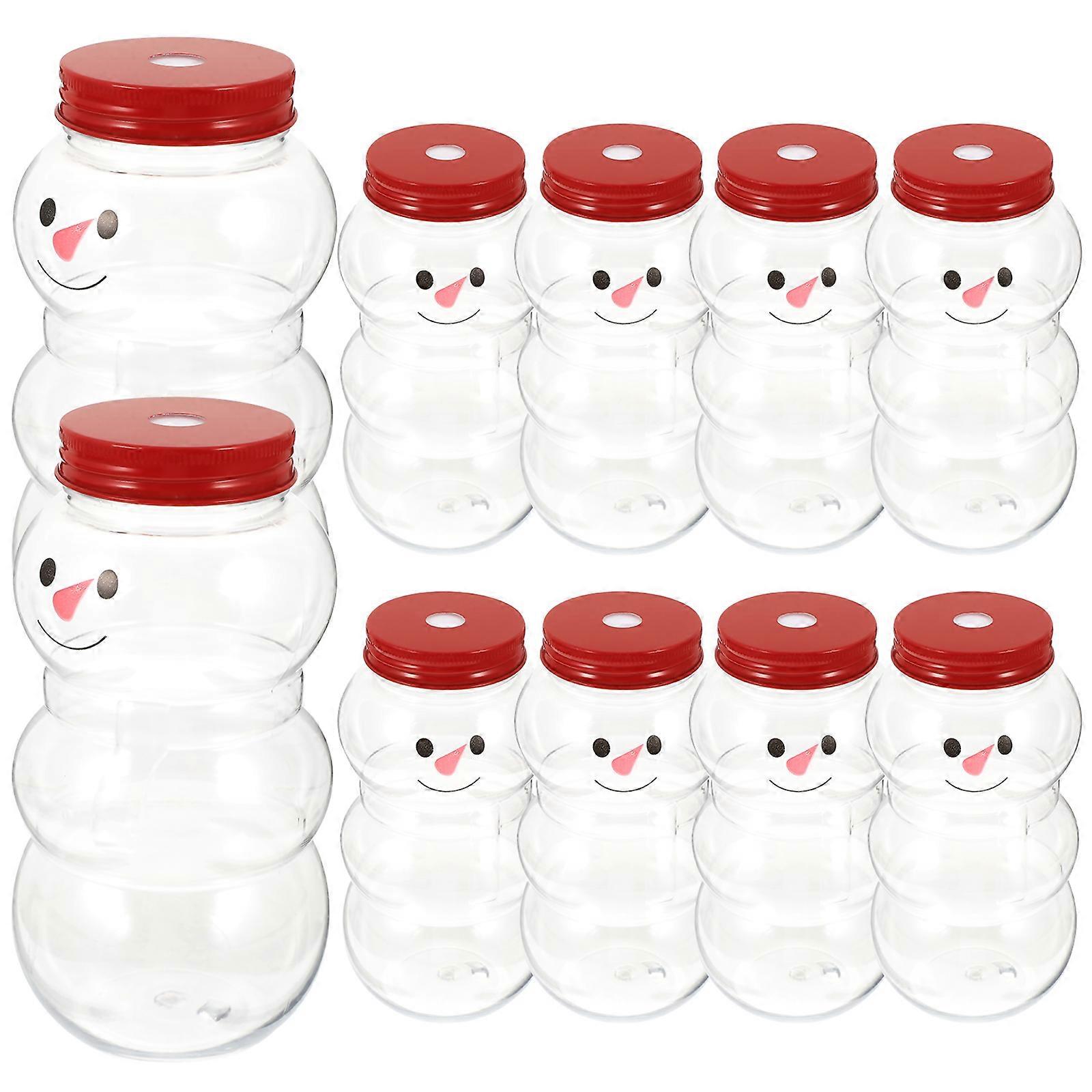Empty Beverage Bottles Outdoor for Storage 10Pcs Red Snowman Wrap Bottles