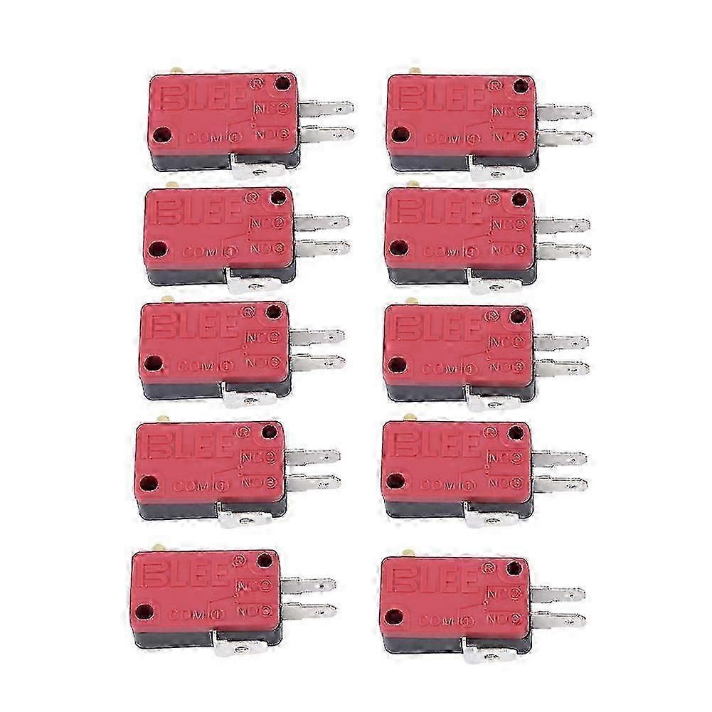 10Pcs Red 3Pins Push Button Micro Switch Replacement for Arcade Game