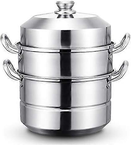 Extra Large ThreeTier Stainless Steel Steamer Pot with HeatResistant Handle for Cooking