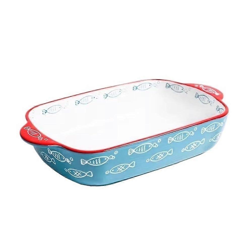 Ceramic Lasagna Baking Dish with Handles, Rectangular Oven Safe Tray, Multiple Sizes, Dishwasher Safe