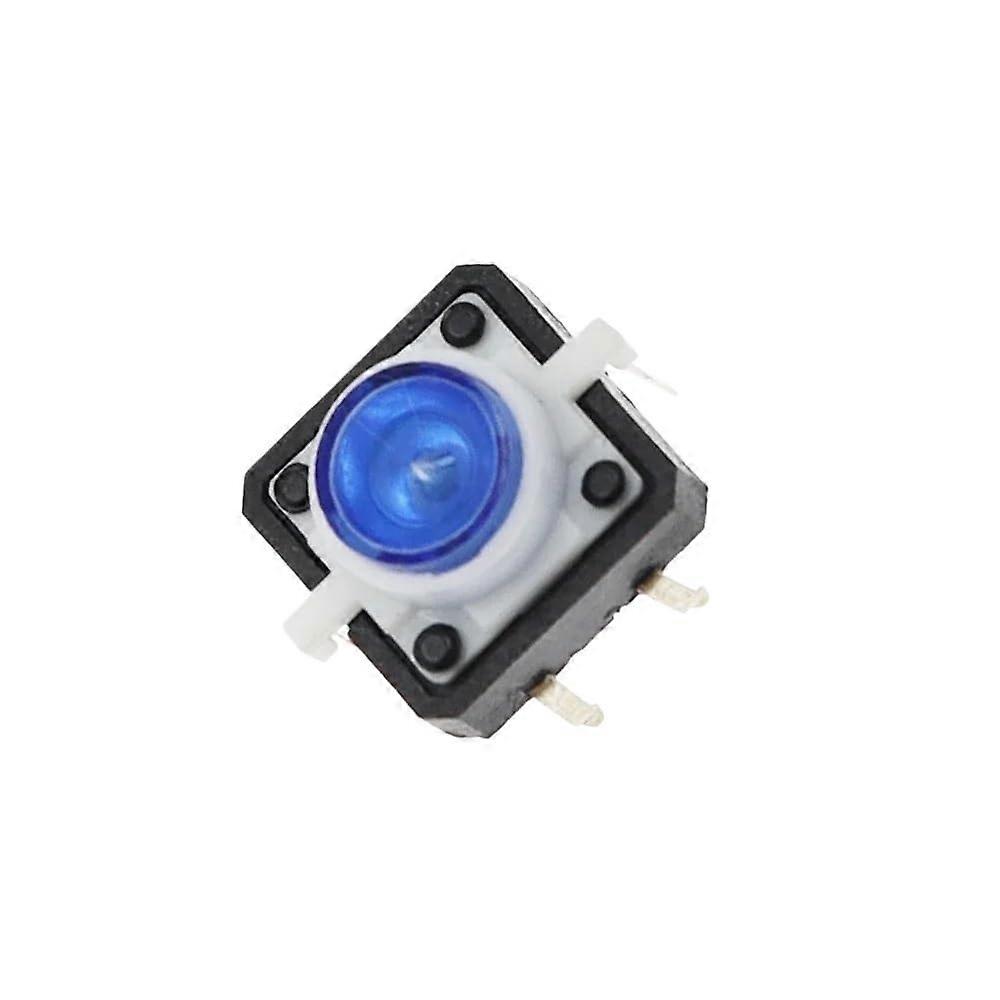 5PCS 12x12mm Blue LED Tactile Push Button Switch Momentary Lighted Reset