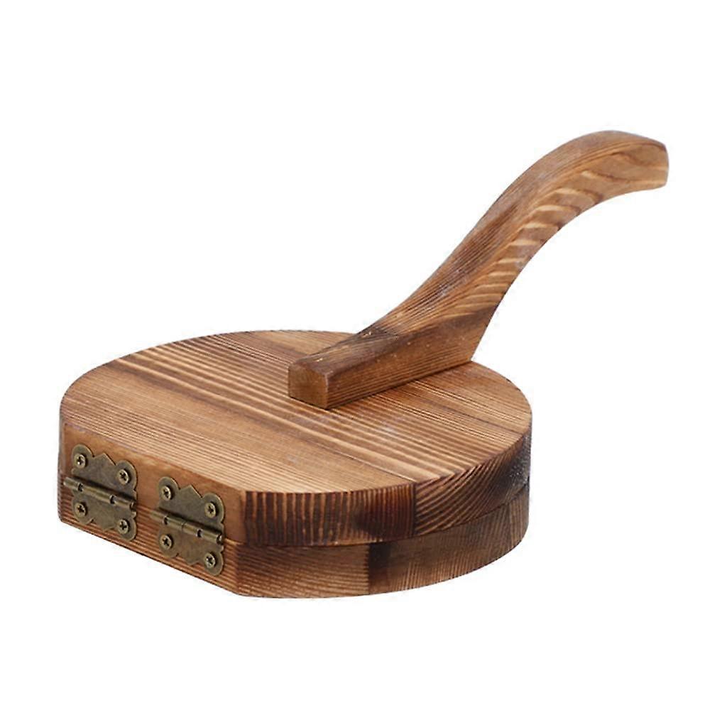Dumpling Maker Wooden Dough Press Tool with Ergonomic Handle for Pastry and Baking