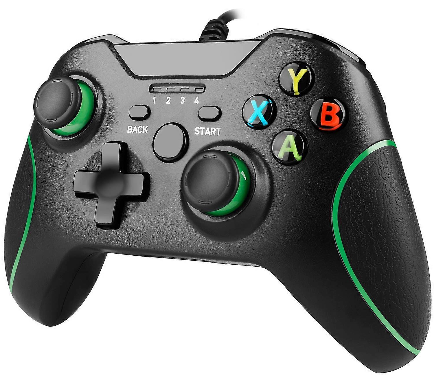 Wired Controller with Dual Vibration for Xbox One and PC Windows 7/8/10 Black Renewed
