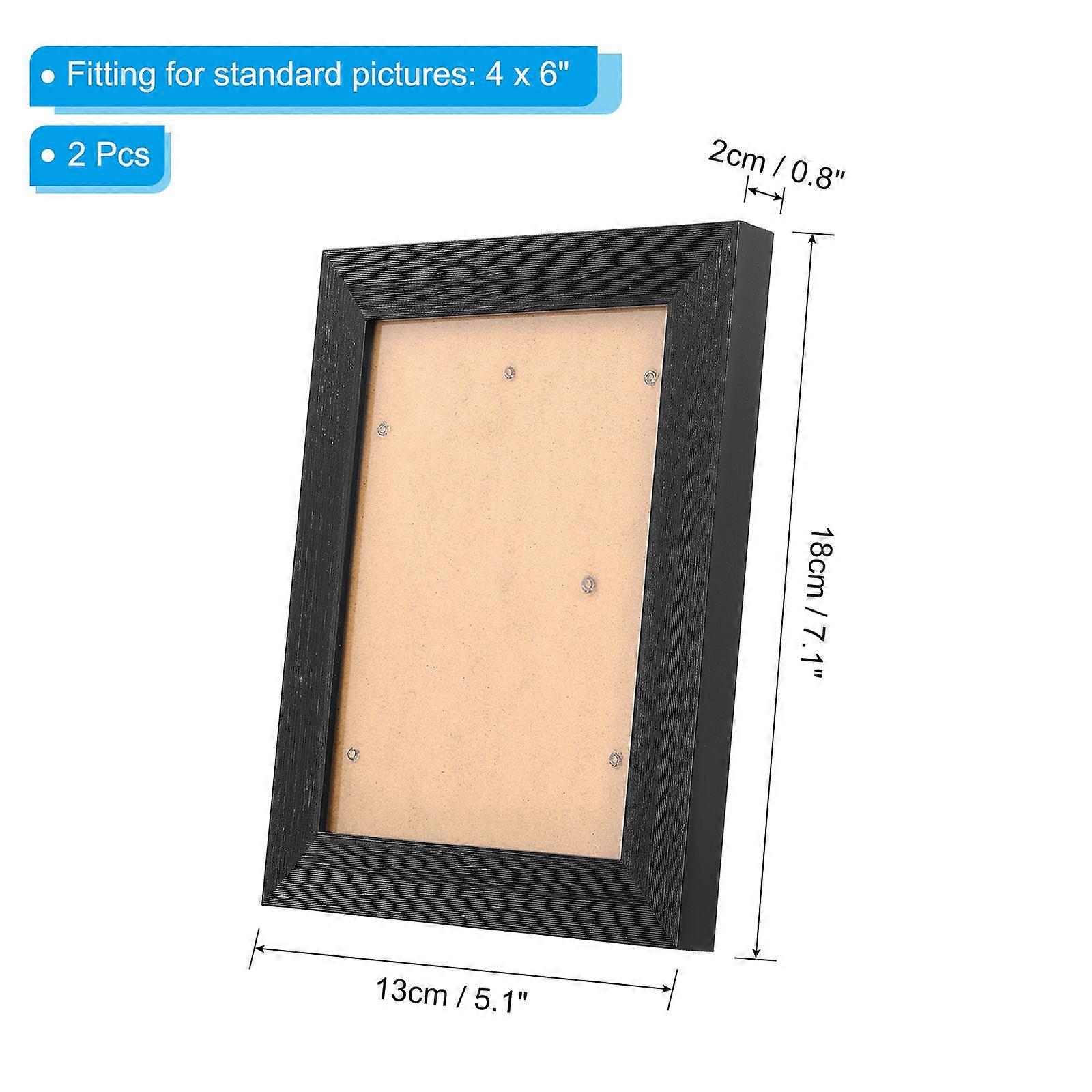 4x6 inch Foam Material Picture Frames, 2 Pcs Display, Black