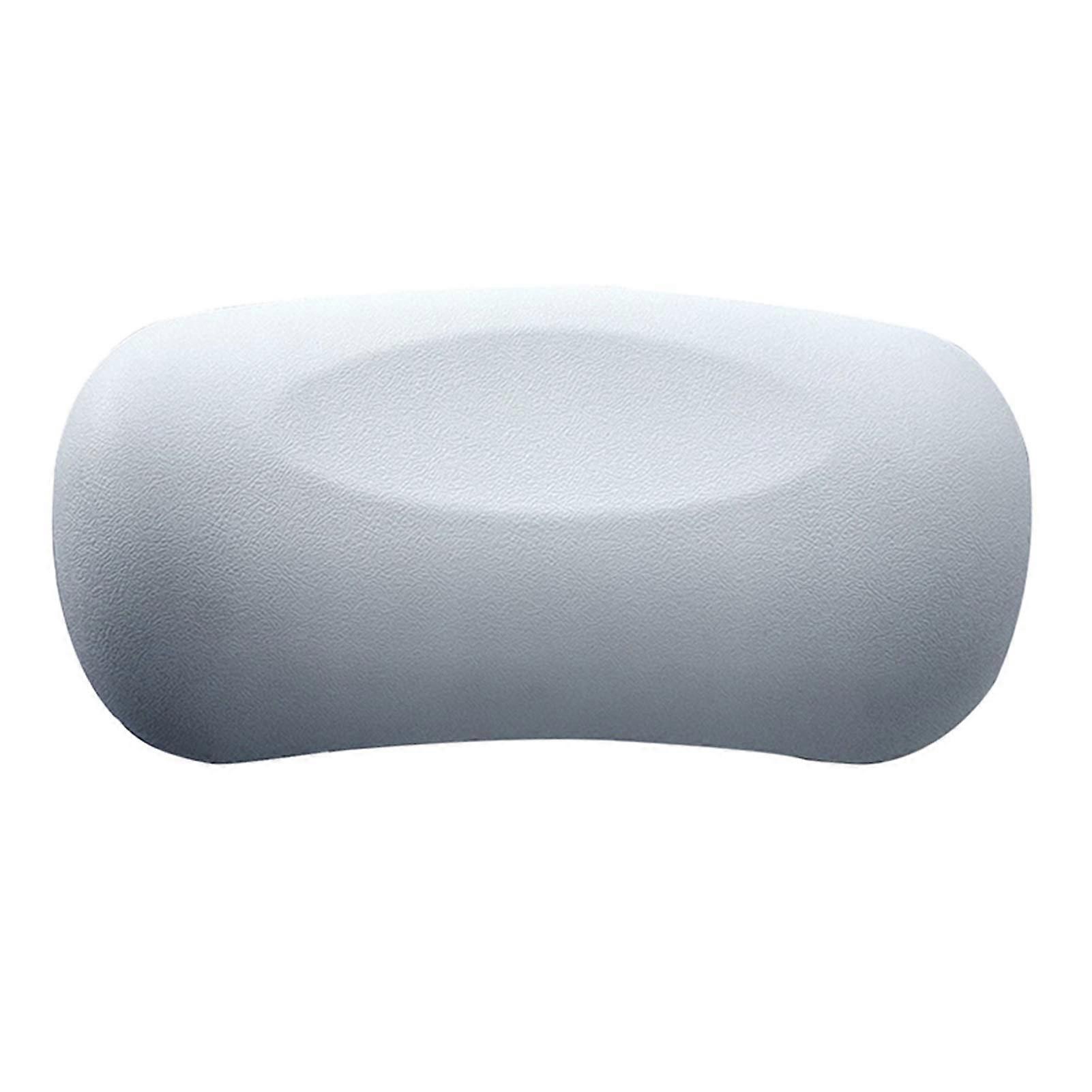 Bath Pillow Ergonomic Neck Support Waterproof Quick Drying with 2 Suction Cups for Jacuzzi Tub Gray