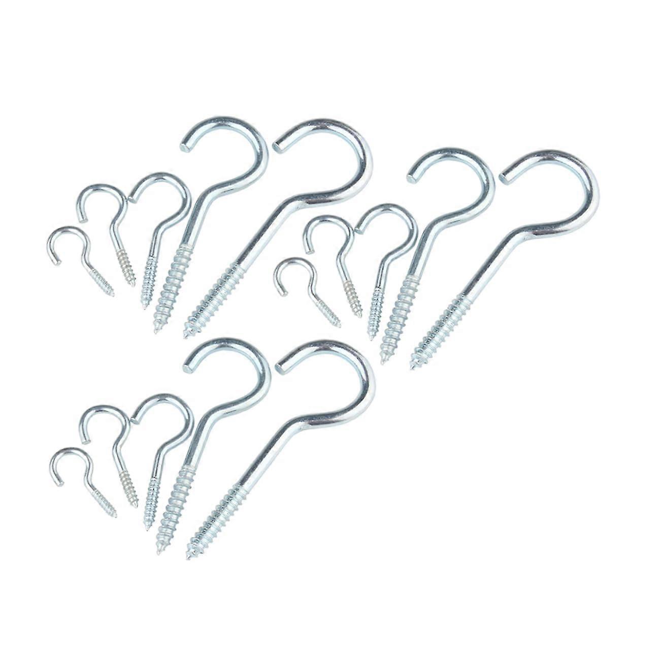 15pcs Heavy Duty Screw Hooks SelfTapping Ceiling Hooks for Garage Storage and Home Organization