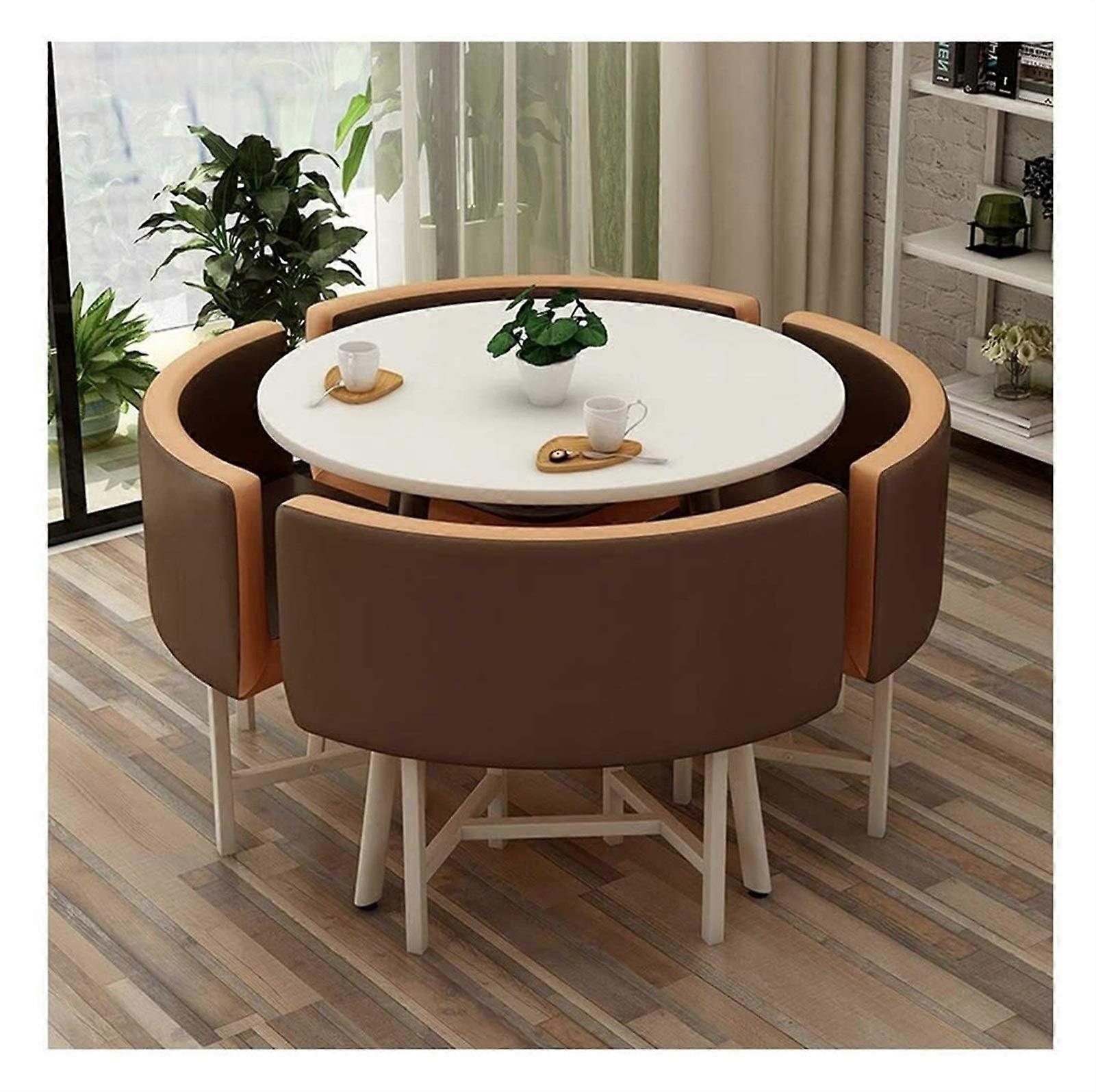 Small Space Dining Set with Compact Round Table and Chairs for Modern Balcony or Small Apartment