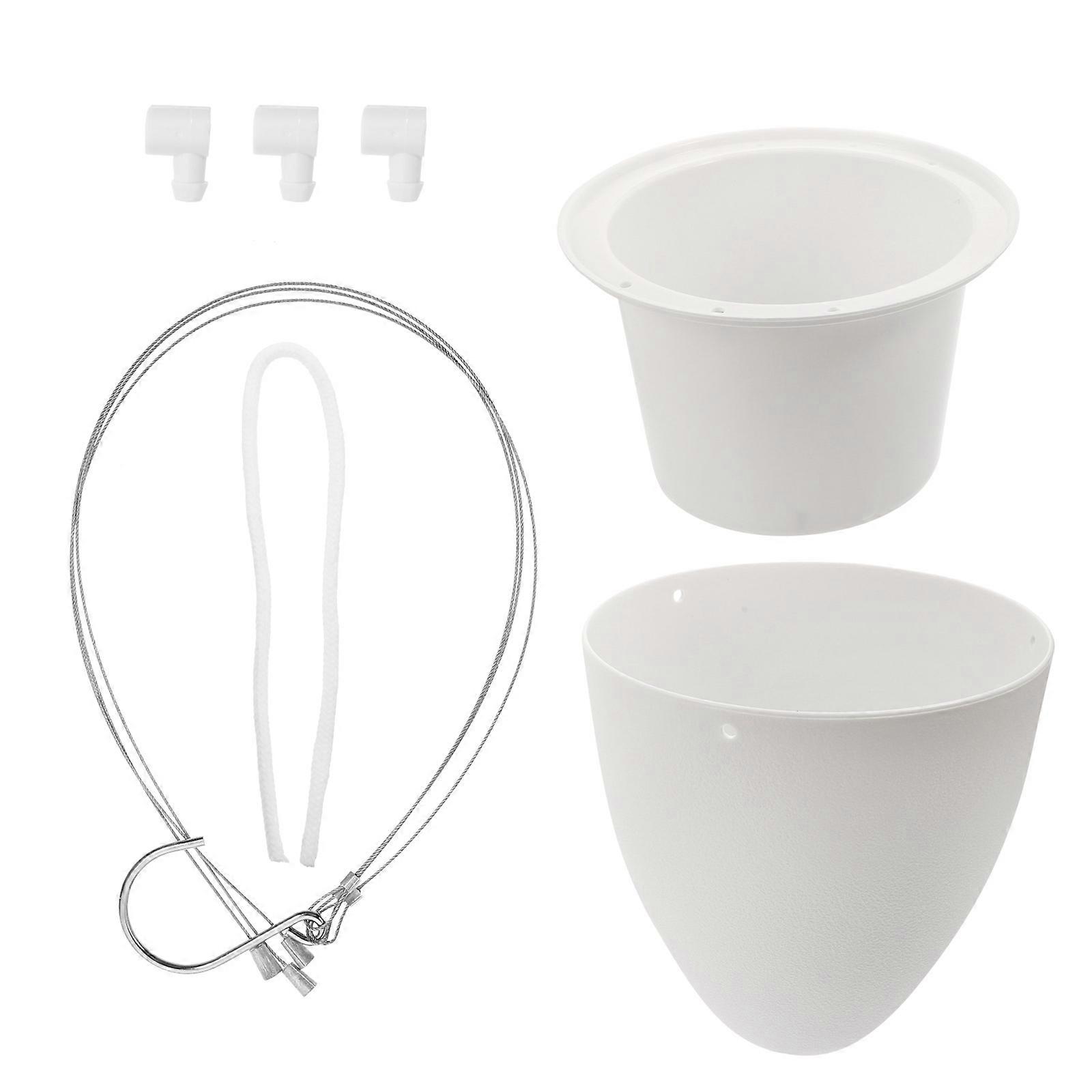 Automatic Water Absorption Hanging Flowerpot Plastic Planter 2Pcs for Storage